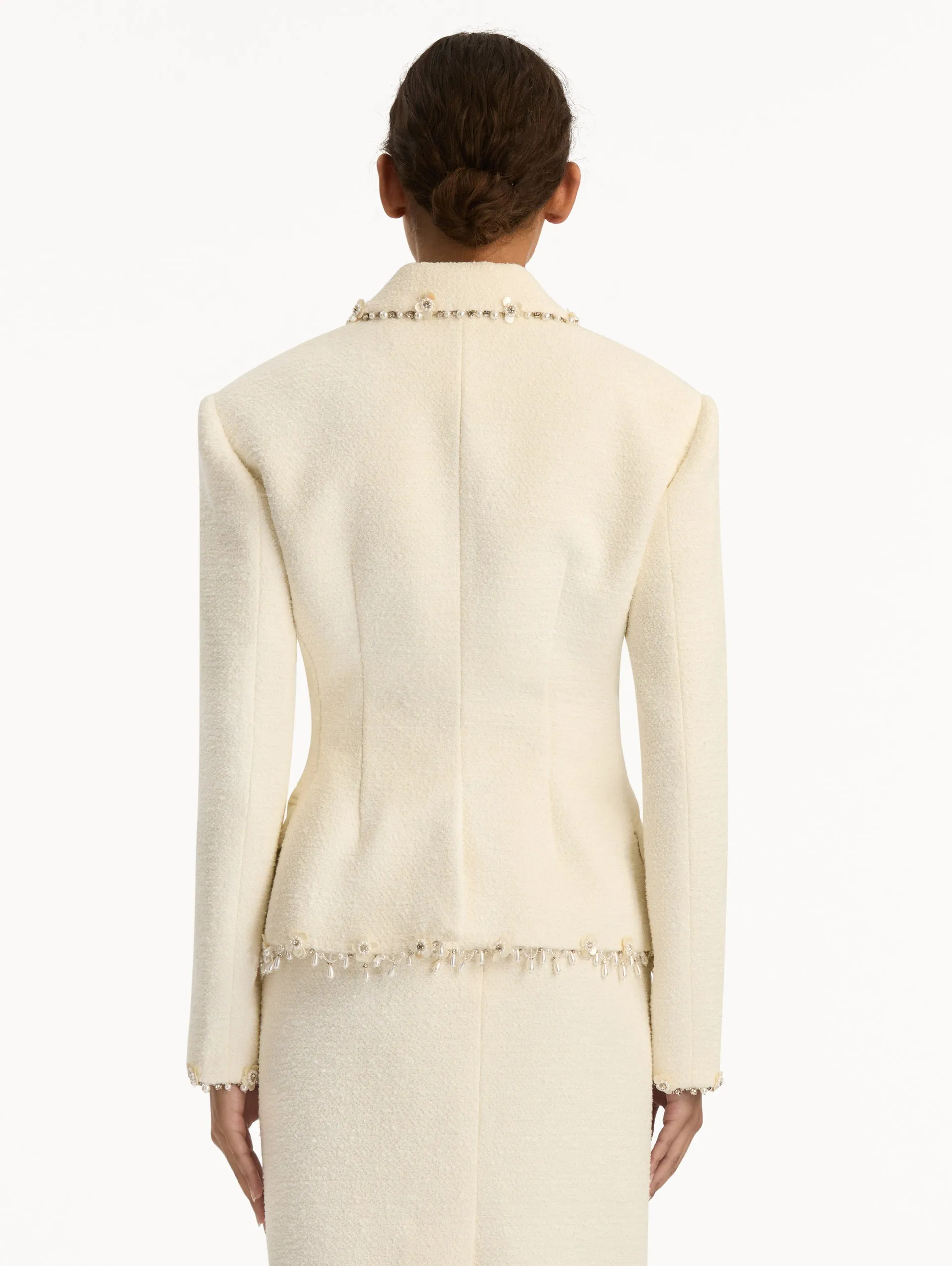 Floral Jeweled Fringe Tweed Jacket sold by Oscar de la Renta product image thumbnail 4