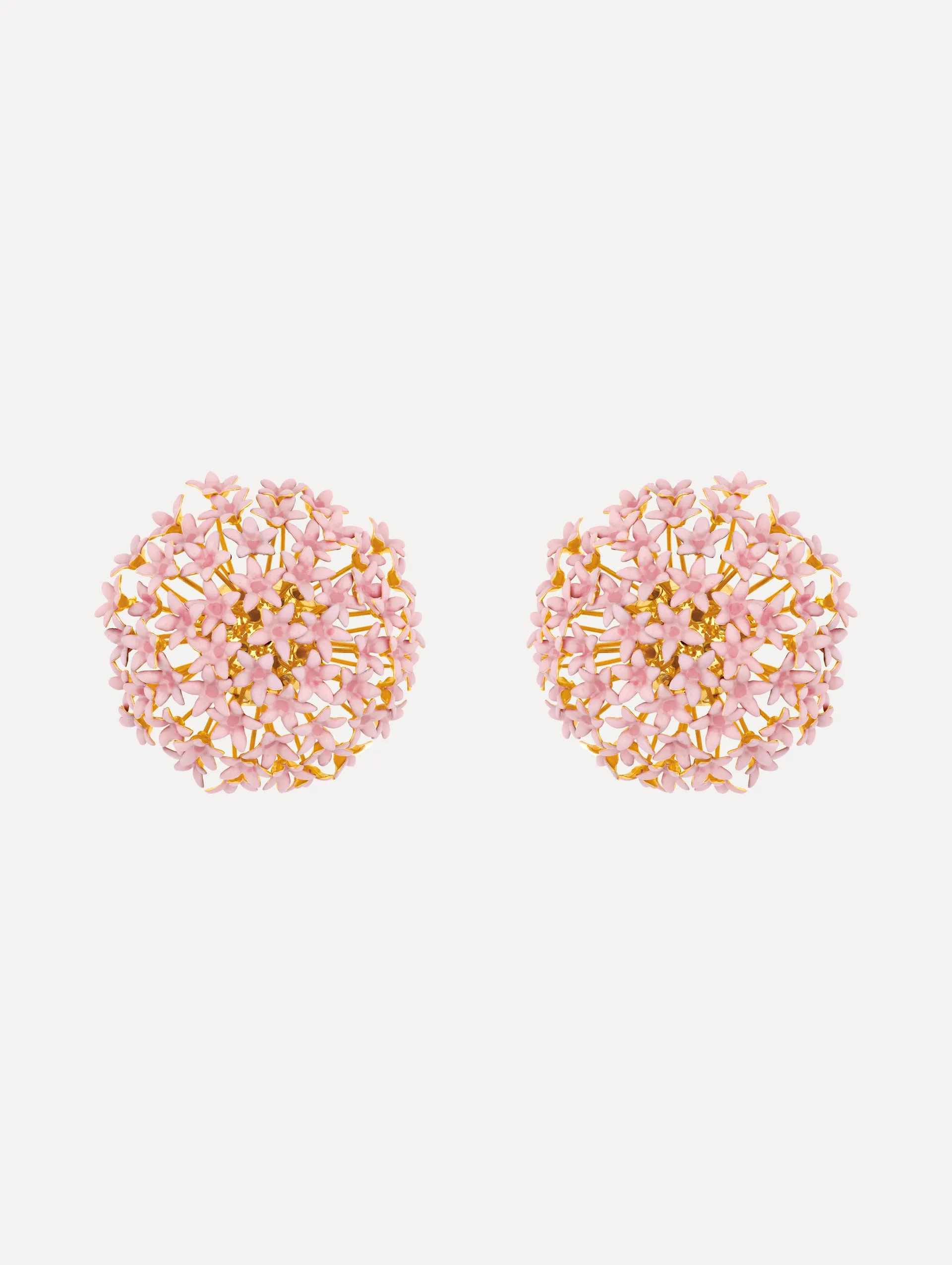 Large Foxglove Pompom Clip-On Earrings sold by Oscar de la Renta