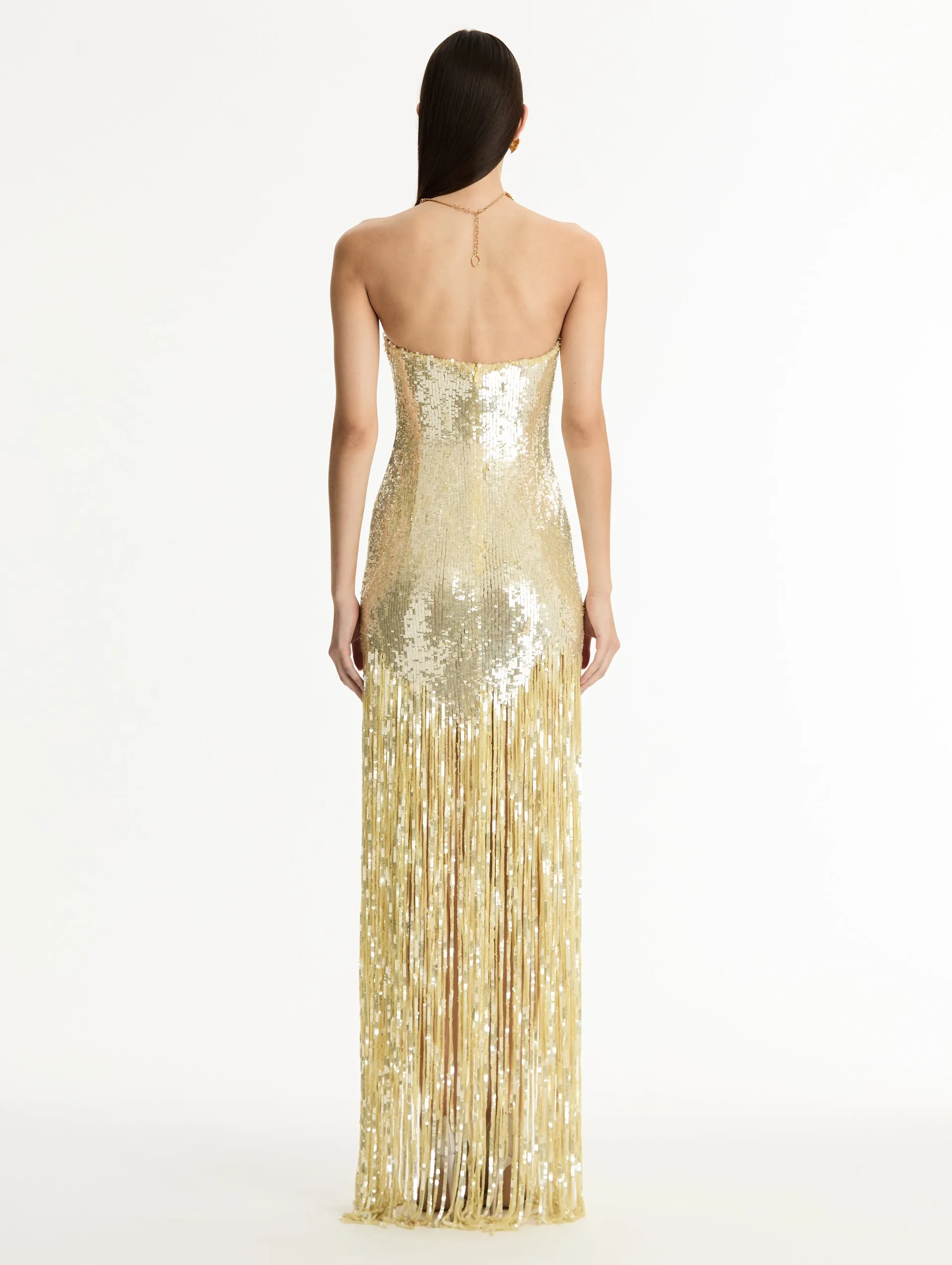Strapless Sequin Fringe Gown sold by Oscar de la Renta product image thumbnail 2