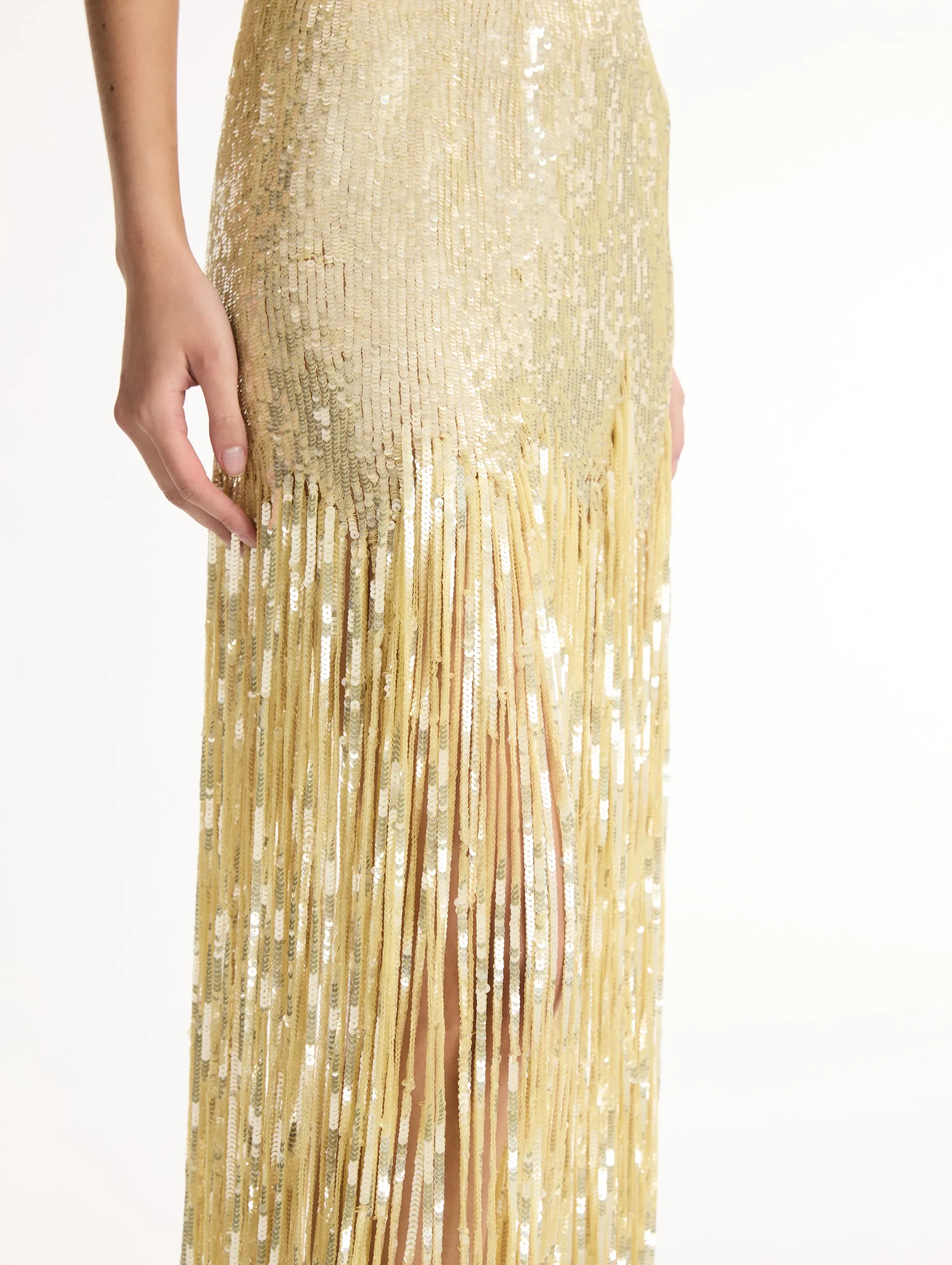Strapless Sequin Fringe Gown sold by Oscar de la Renta product image thumbnail 4