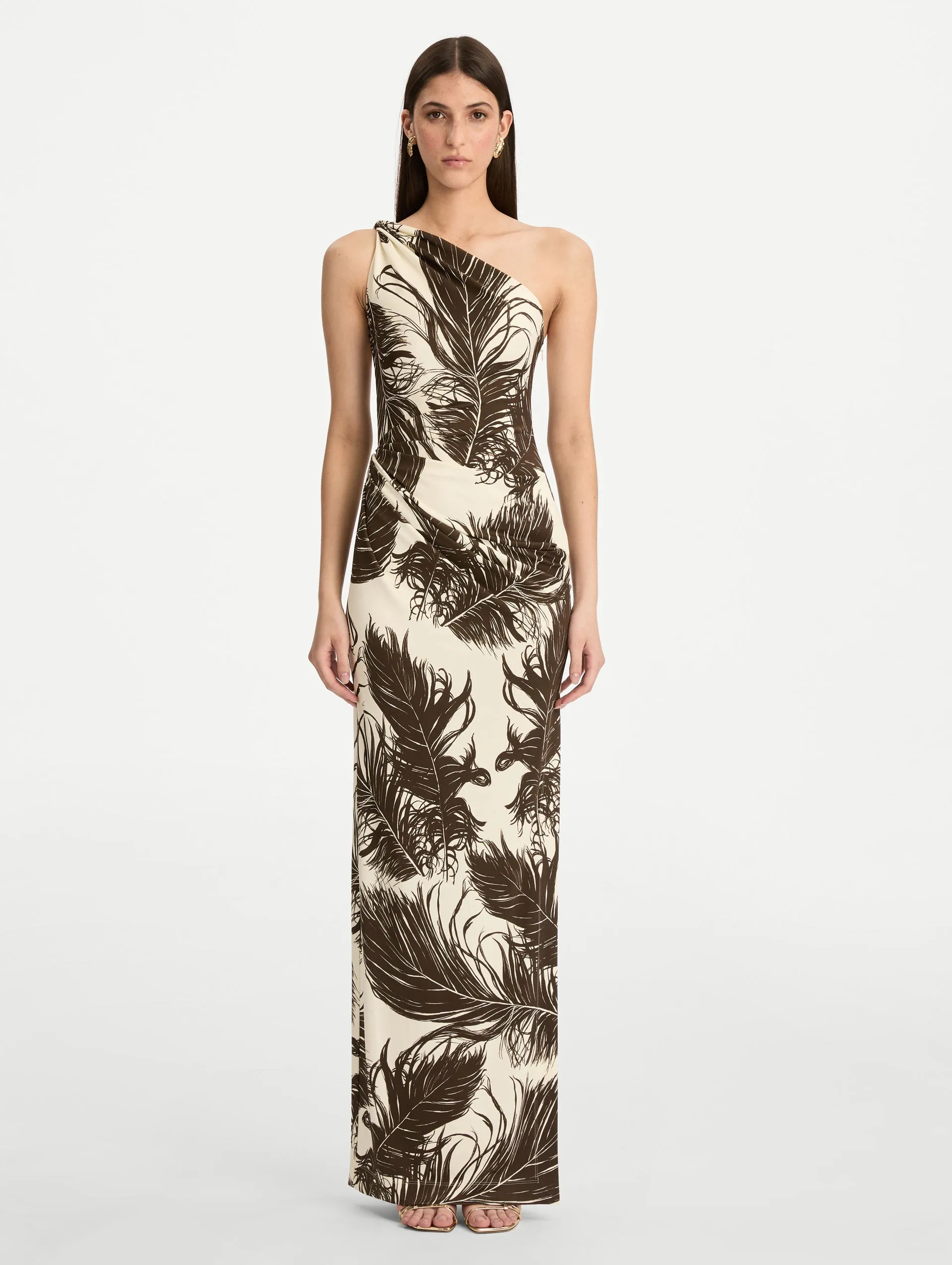 Feather Jersey Maxi Dress sold by Oscar de la Renta product image thumbnail 2