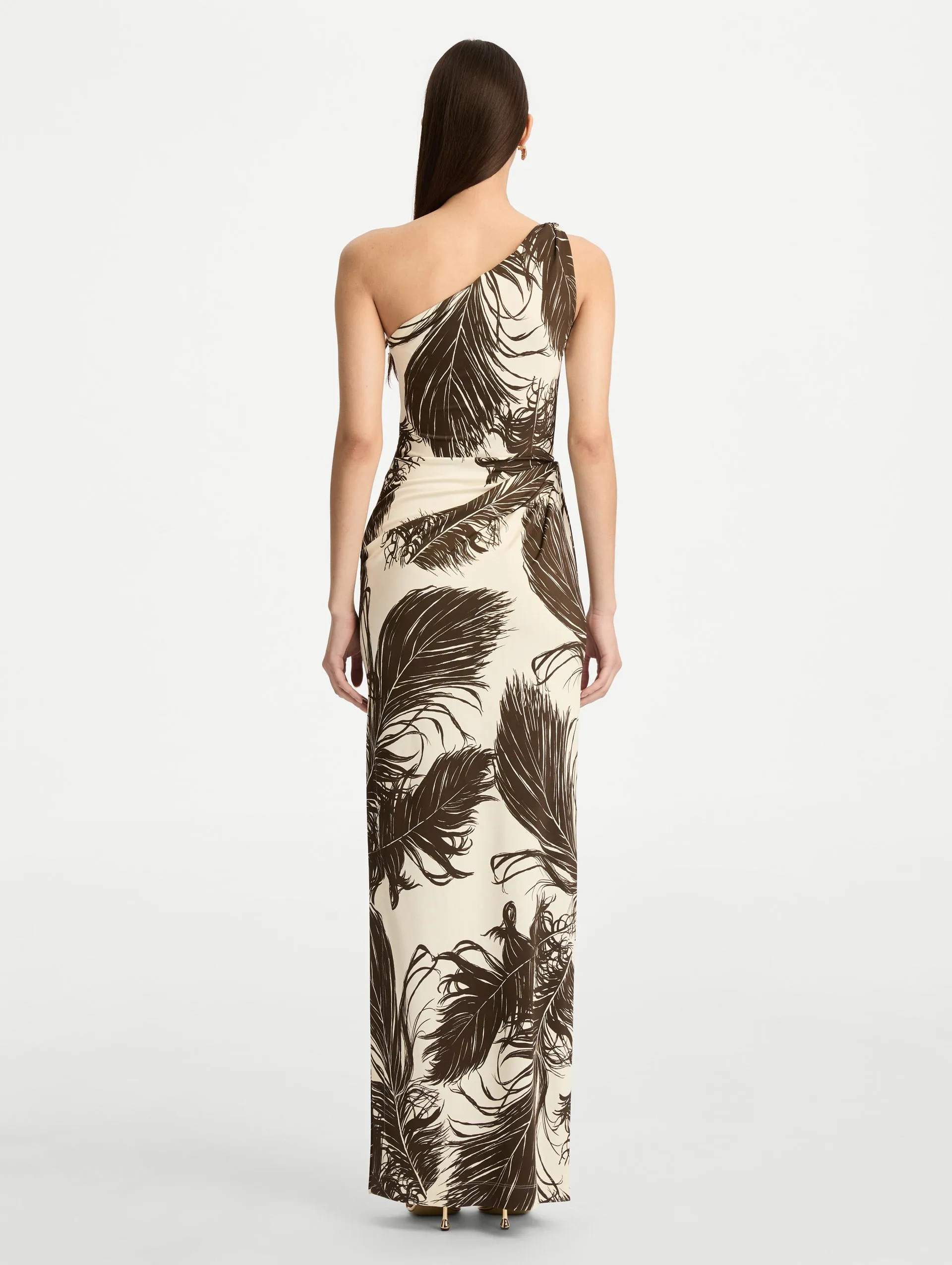 Feather Jersey Maxi Dress sold by Oscar de la Renta product image thumbnail 3
