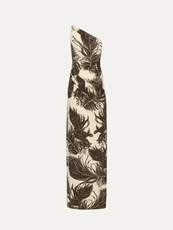 Feather Jersey Maxi Dress sold by Oscar de la Renta