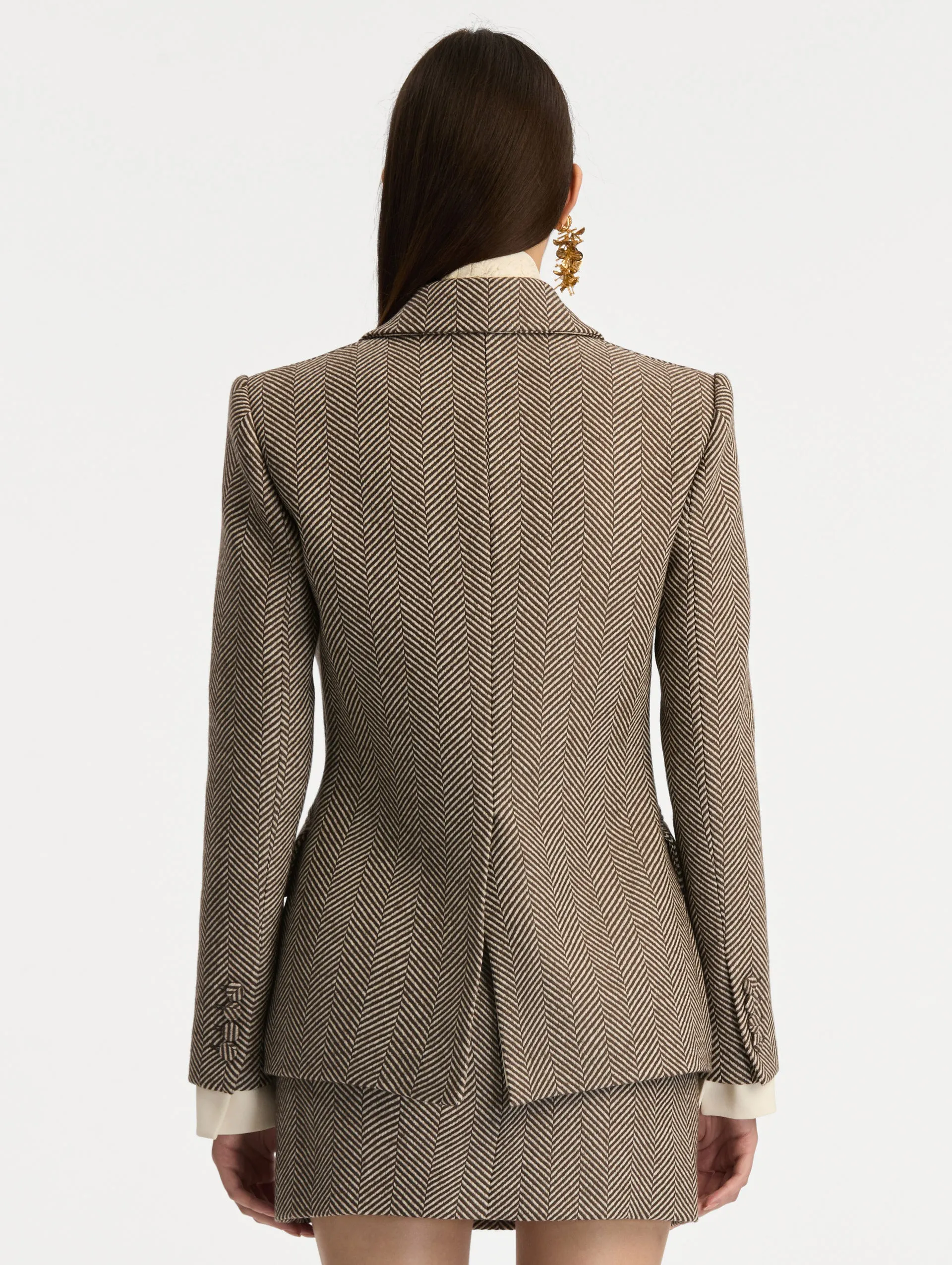 Chevron Cashmere-Blend Jacket sold by Oscar de la Renta product image thumbnail 4