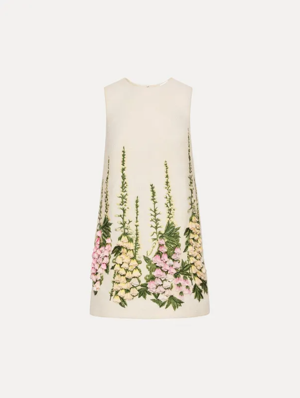 Foxglove Embroidered Tweed Shift Dress sold by Oscar de la Renta