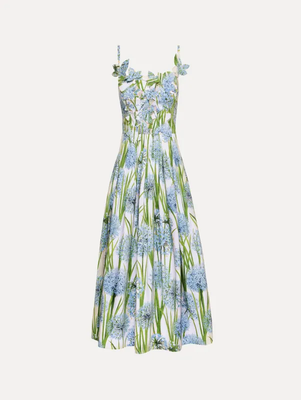 Allium Embroidered Cotton Poplin Dress sold by Oscar de la Renta