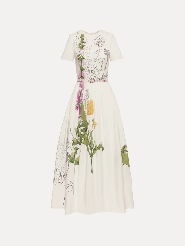 Foxglove Sketch Cotton Poplin Dress sold by Oscar de la Renta
