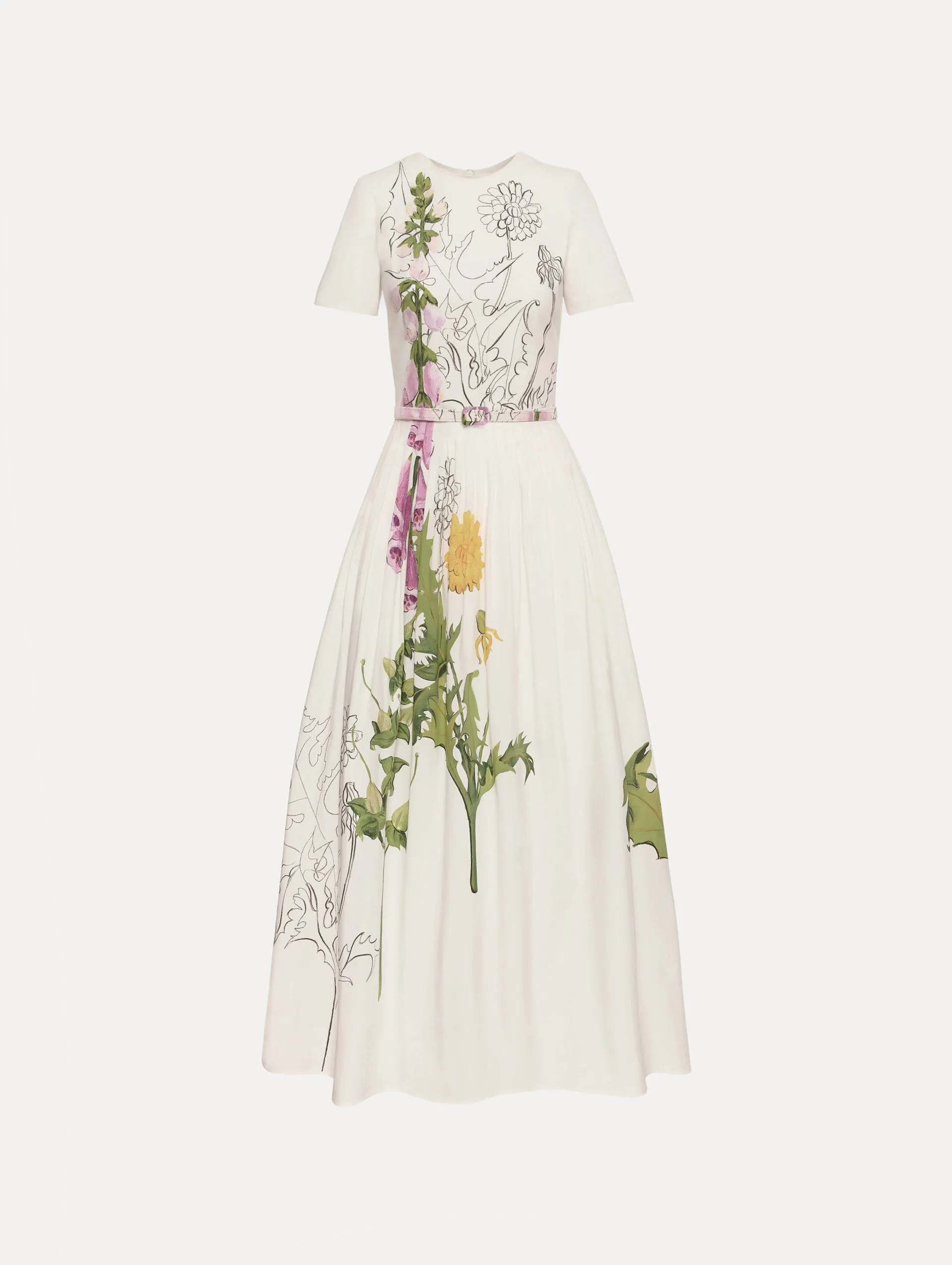 Foxglove Sketch Cotton Poplin Dress sold by Oscar de la Renta