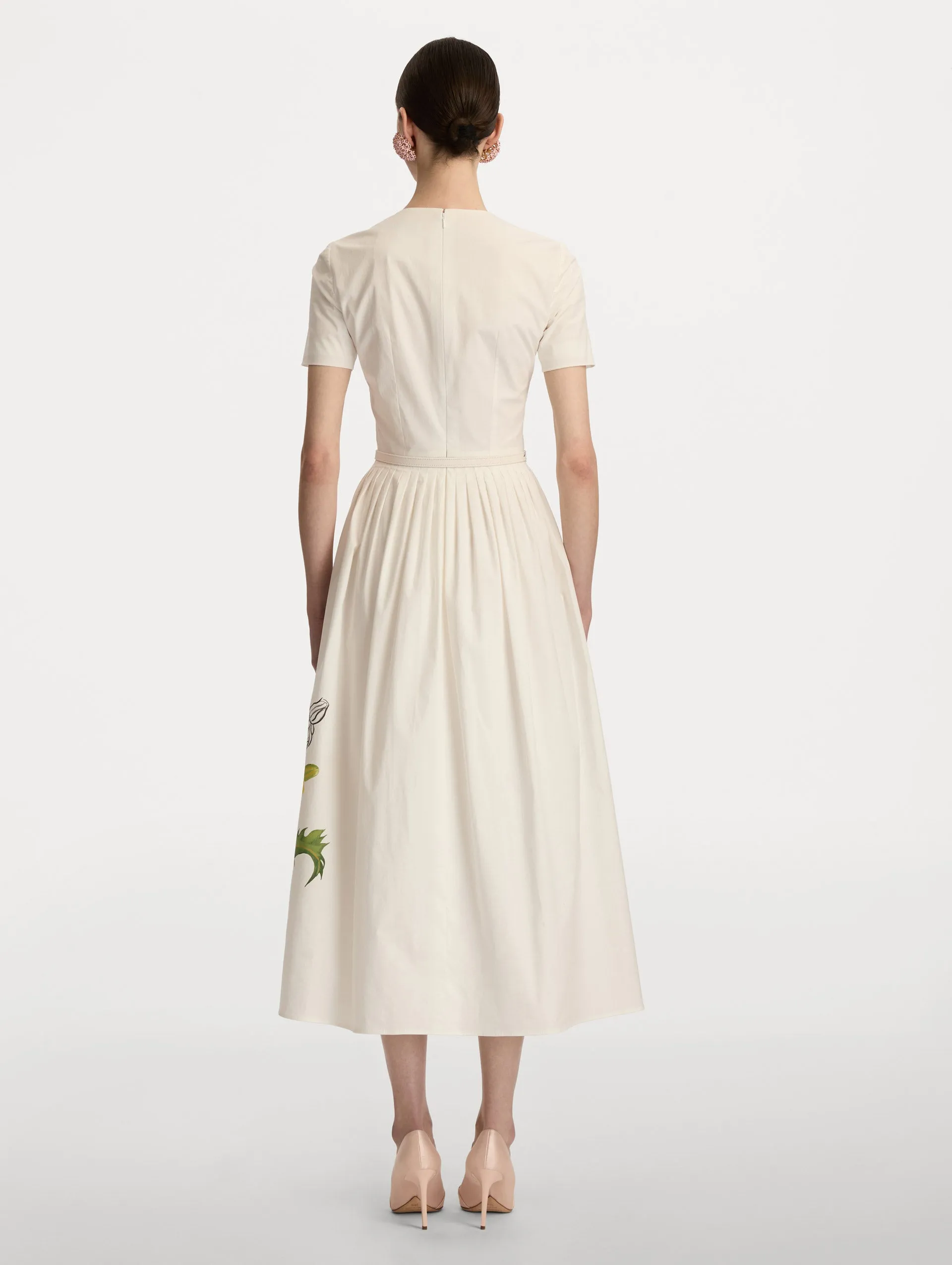 Foxglove Sketch Cotton Poplin Dress sold by Oscar de la Renta product image thumbnail 3