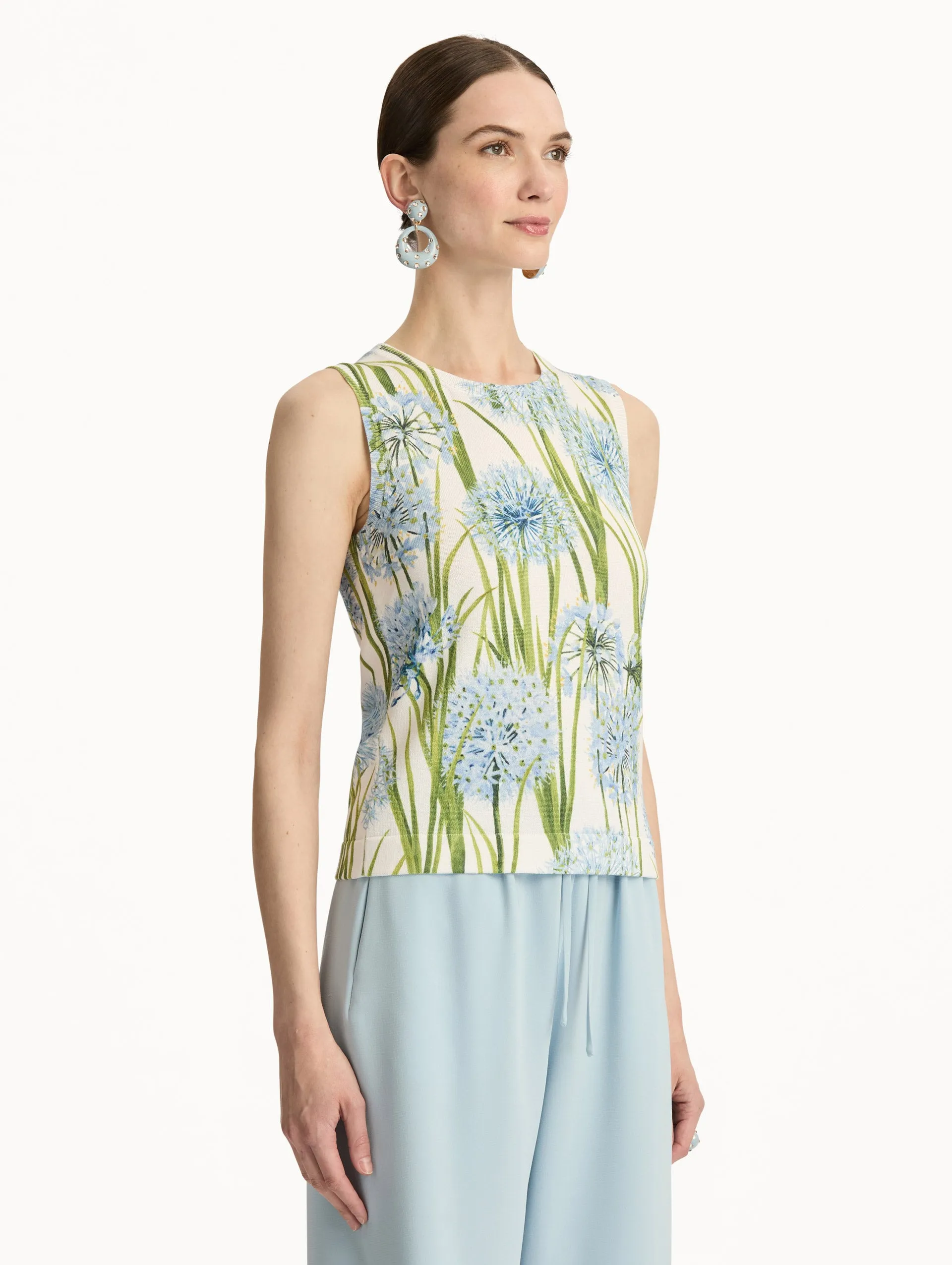 Allium Printed Tank sold by Oscar de la Renta product image thumbnail 4