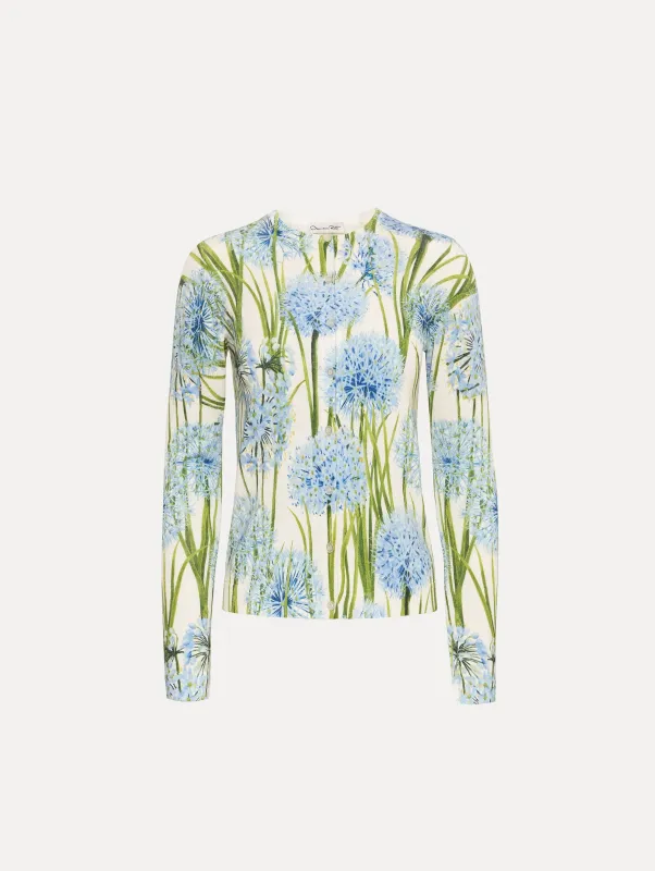 Allium Printed Cardigan sold by Oscar de la Renta
