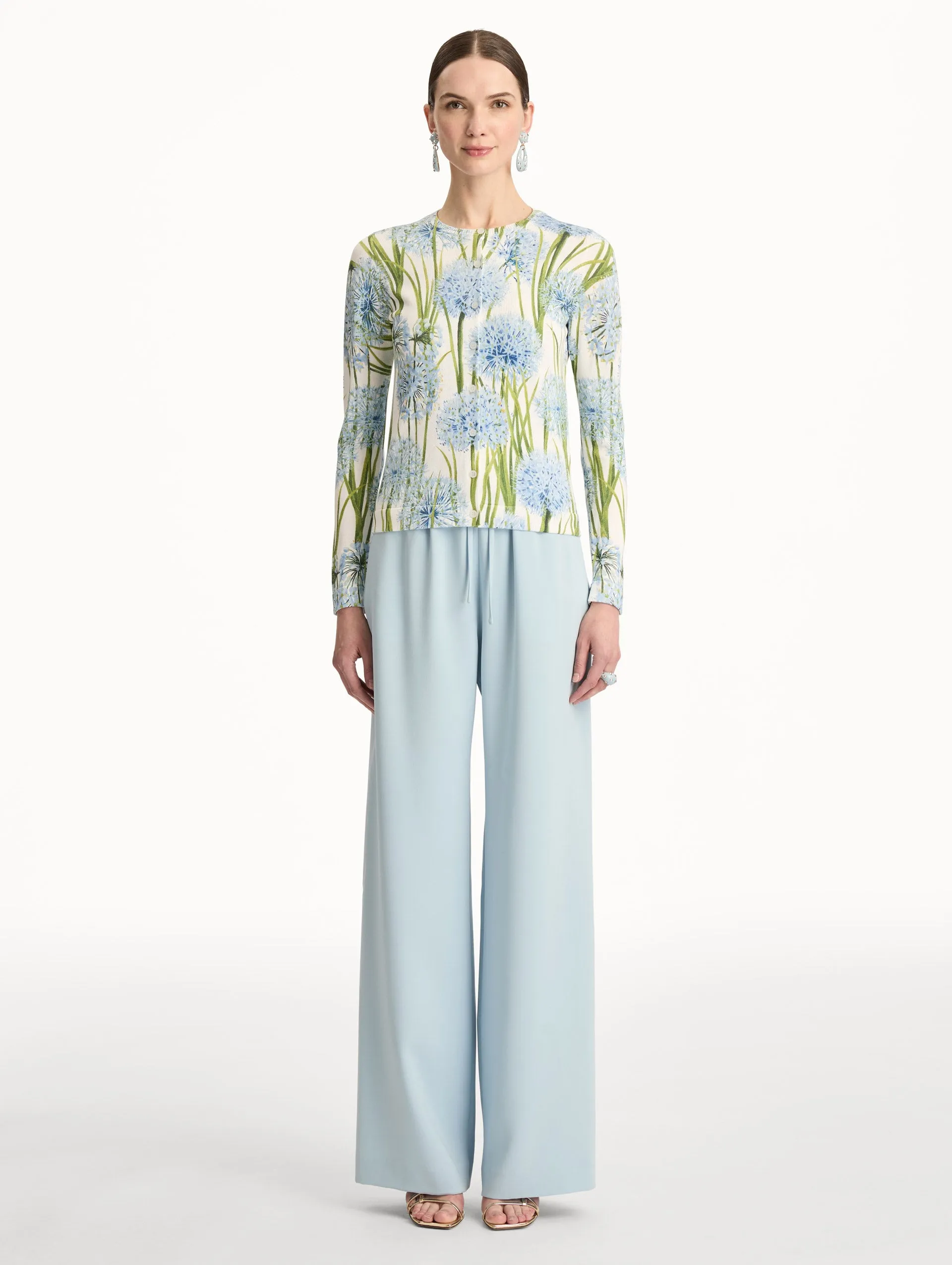 Allium Printed Cardigan sold by Oscar de la Renta product image thumbnail 2