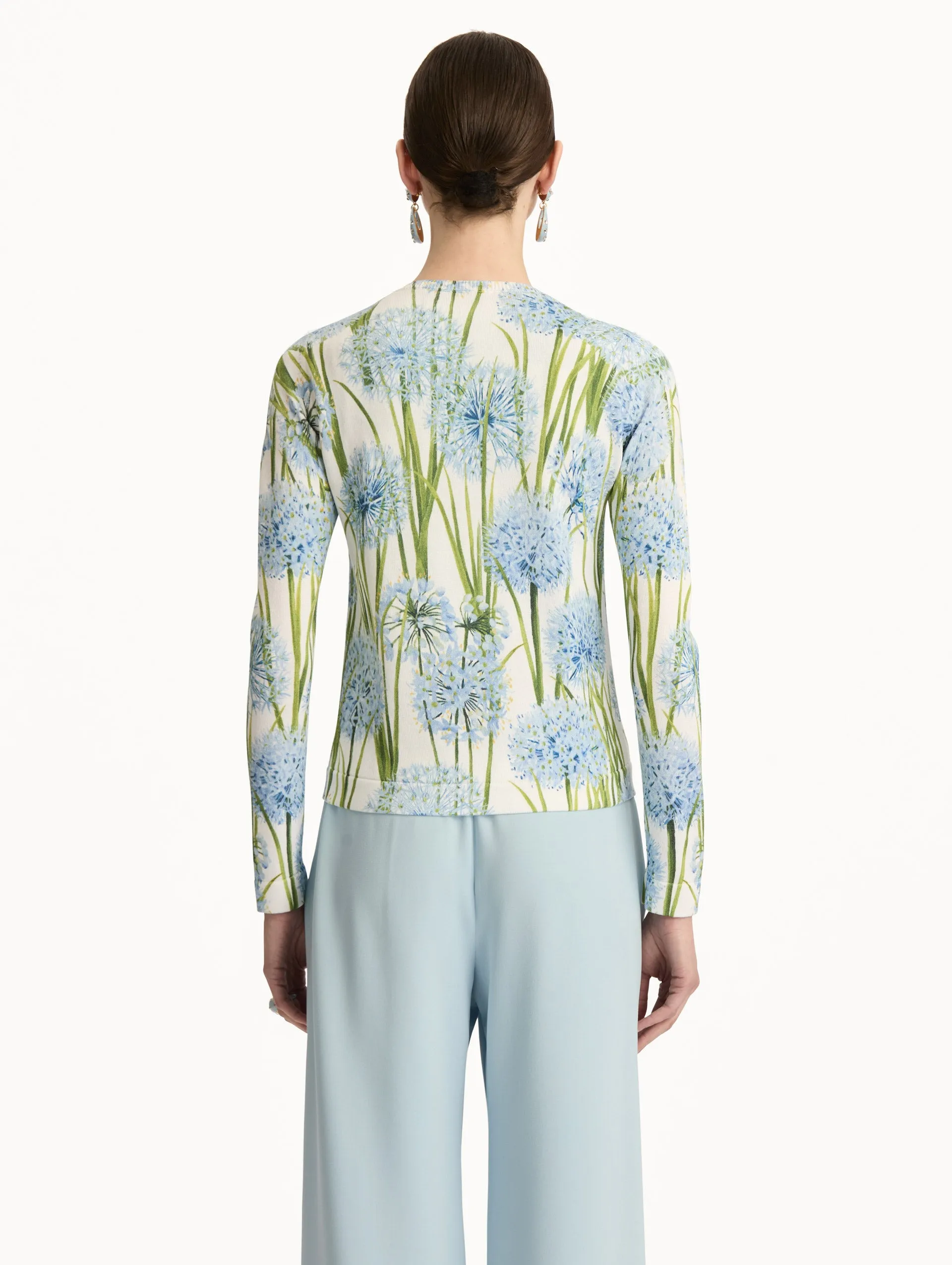 Allium Printed Cardigan sold by Oscar de la Renta product image thumbnail 3