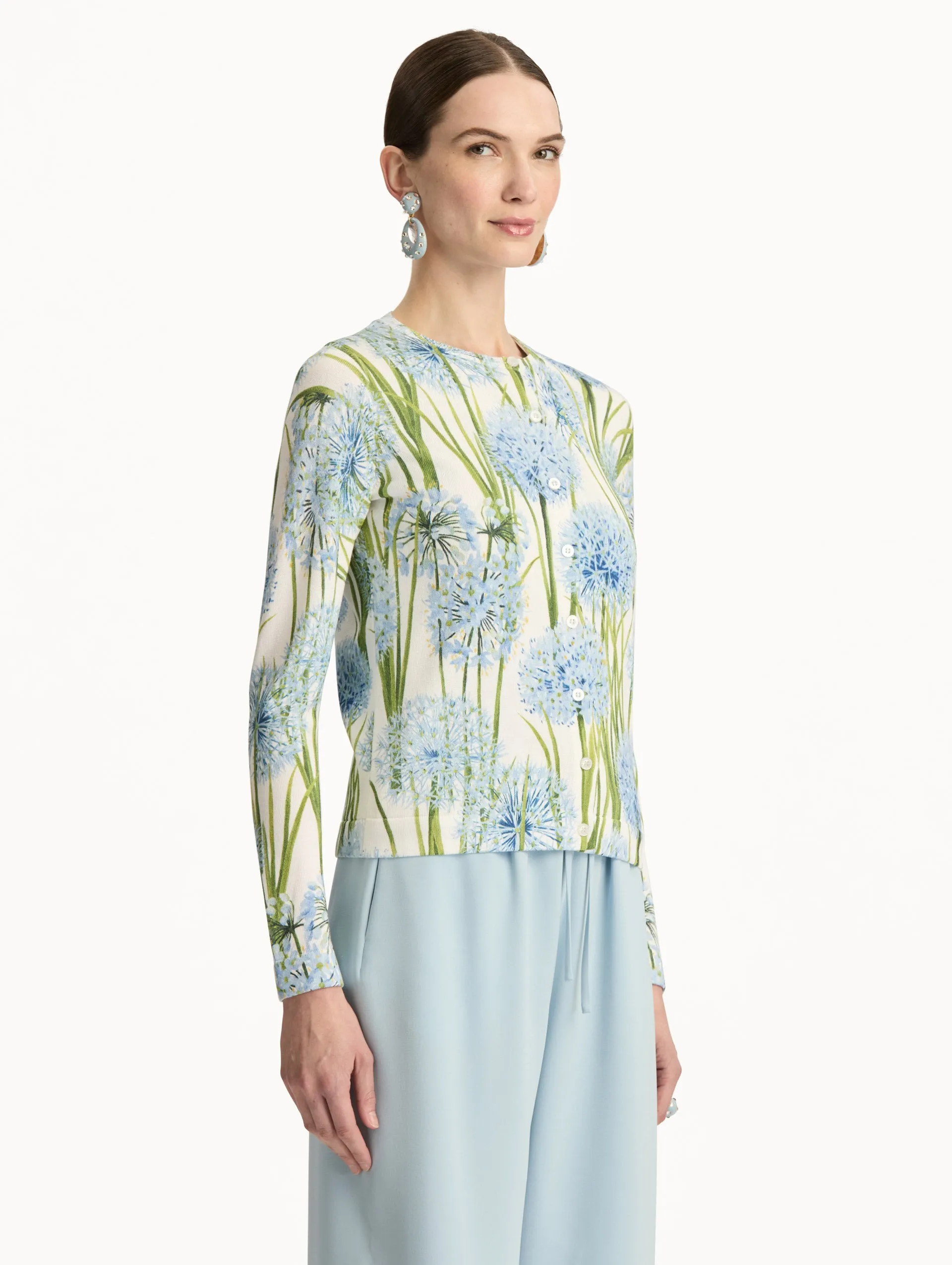 Allium Printed Cardigan sold by Oscar de la Renta product image thumbnail 4