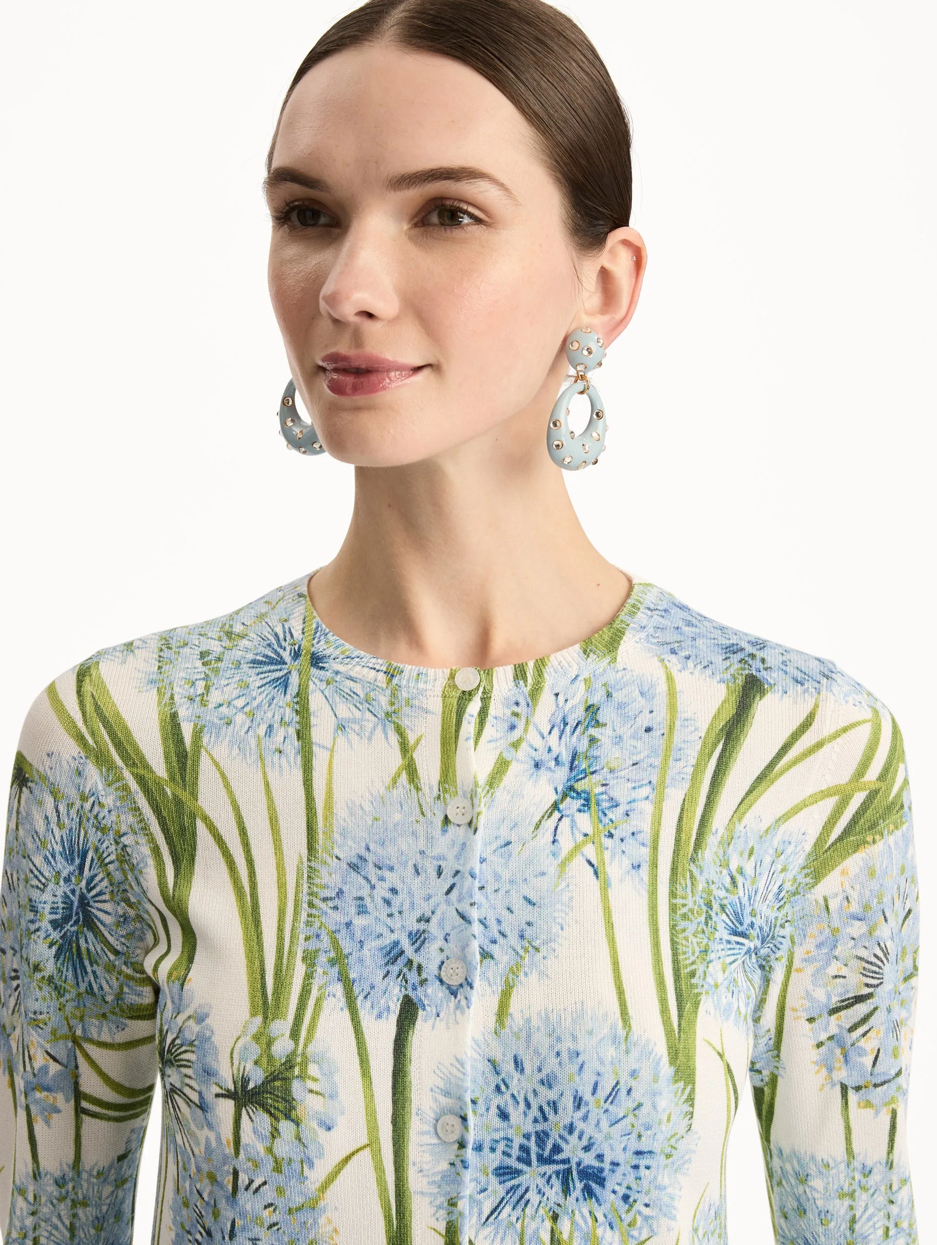 Allium Printed Cardigan sold by Oscar de la Renta product image thumbnail 5