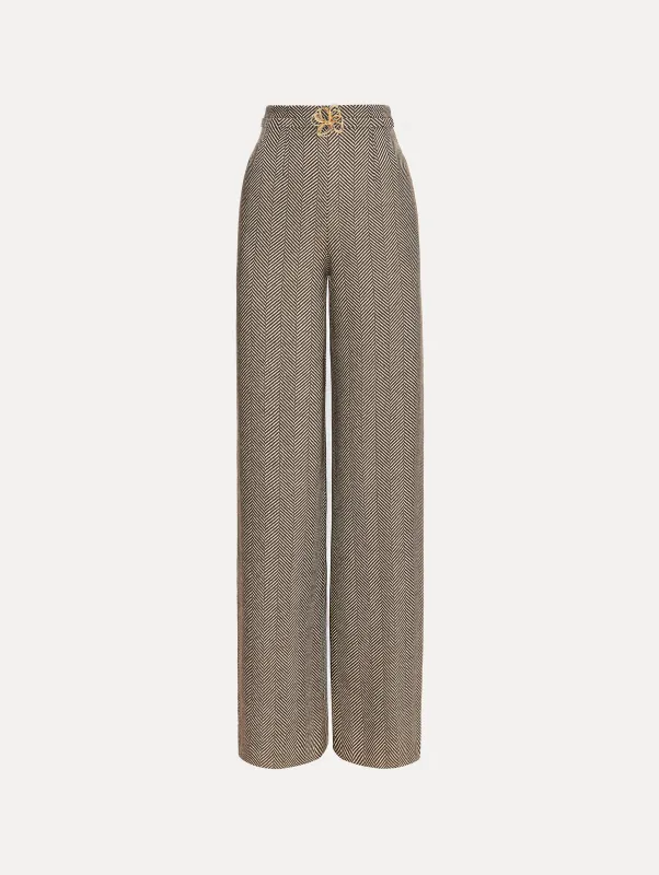 Chevron Cashmere-Blend Pant sold by Oscar de la Renta