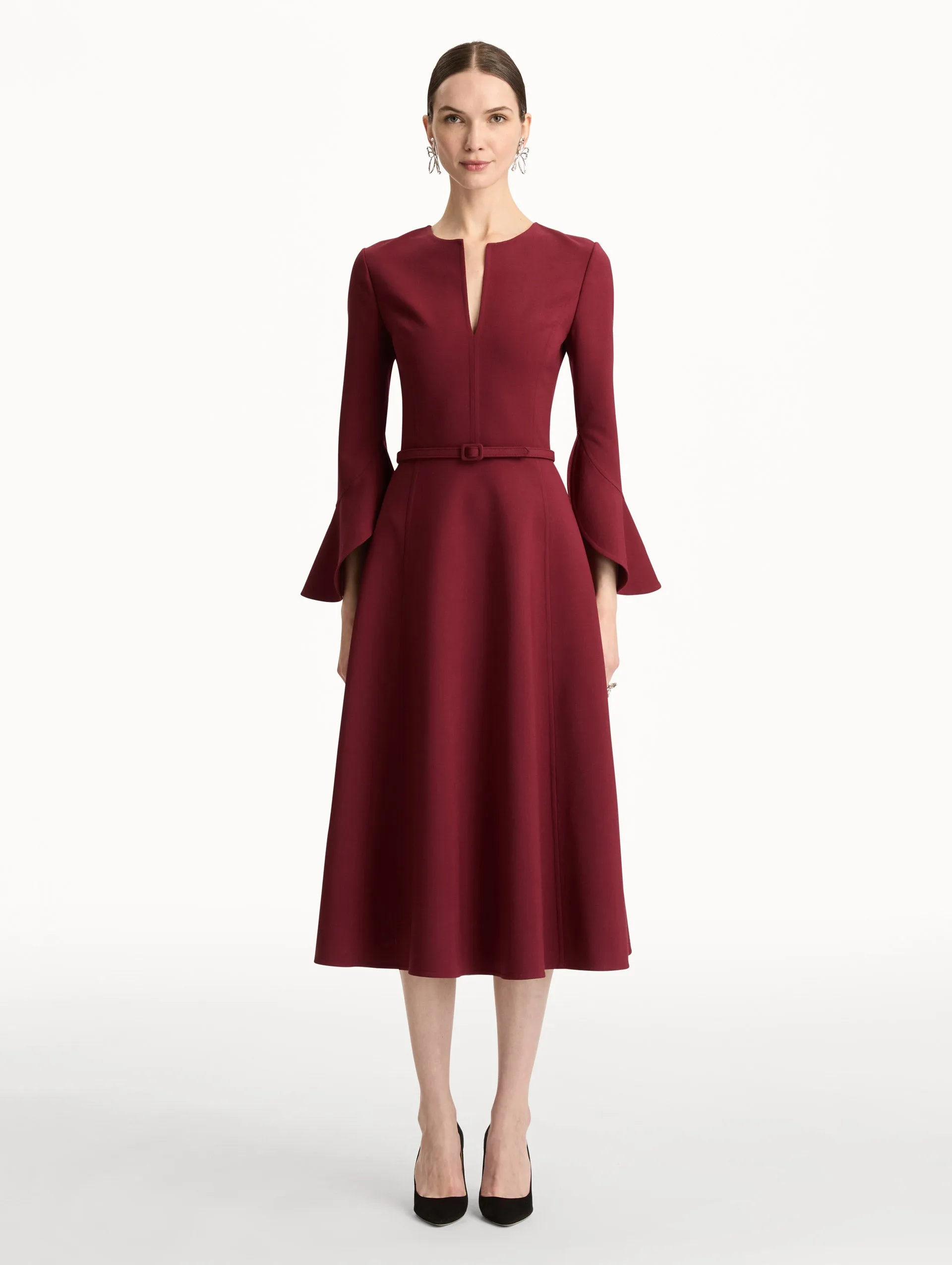 Split Neck Wool Dress sold by Oscar de la Renta product image thumbnail 2