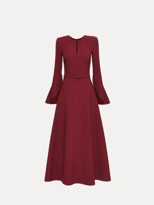 Split Neck Wool Dress sold by Oscar de la Renta