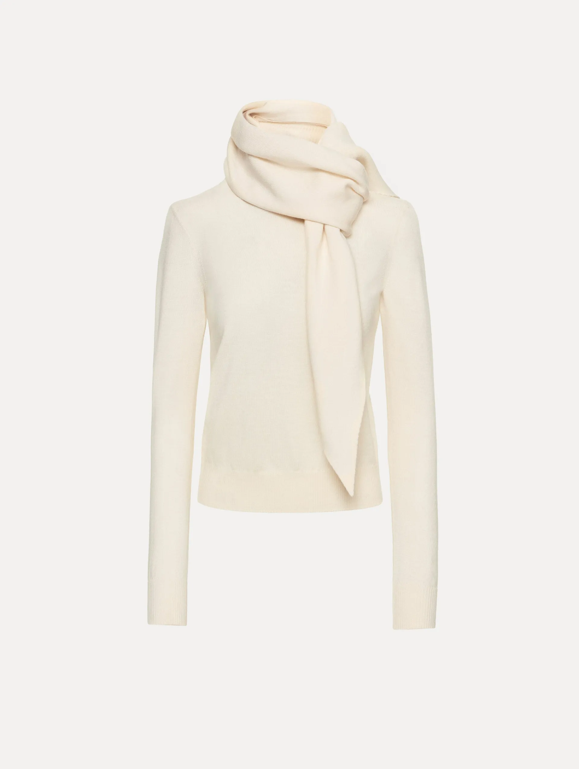 Virgin Wool Pullover with Scarf sold by Oscar de la Renta