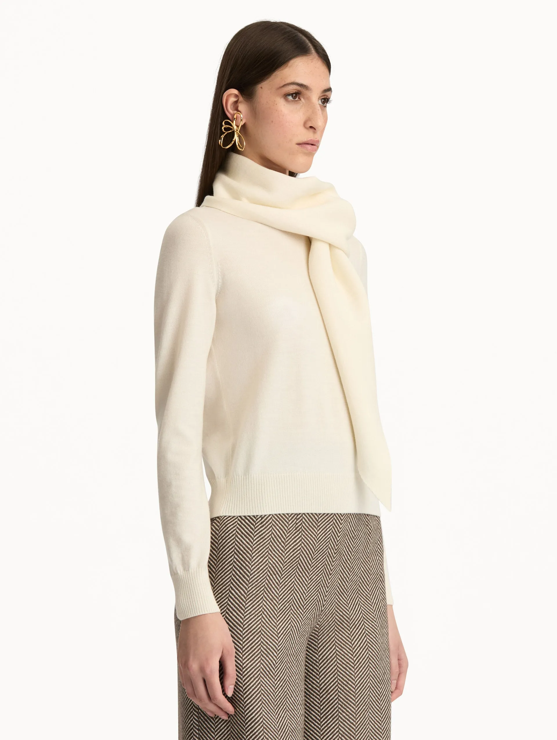 Virgin Wool Pullover with Scarf sold by Oscar de la Renta product image thumbnail 5