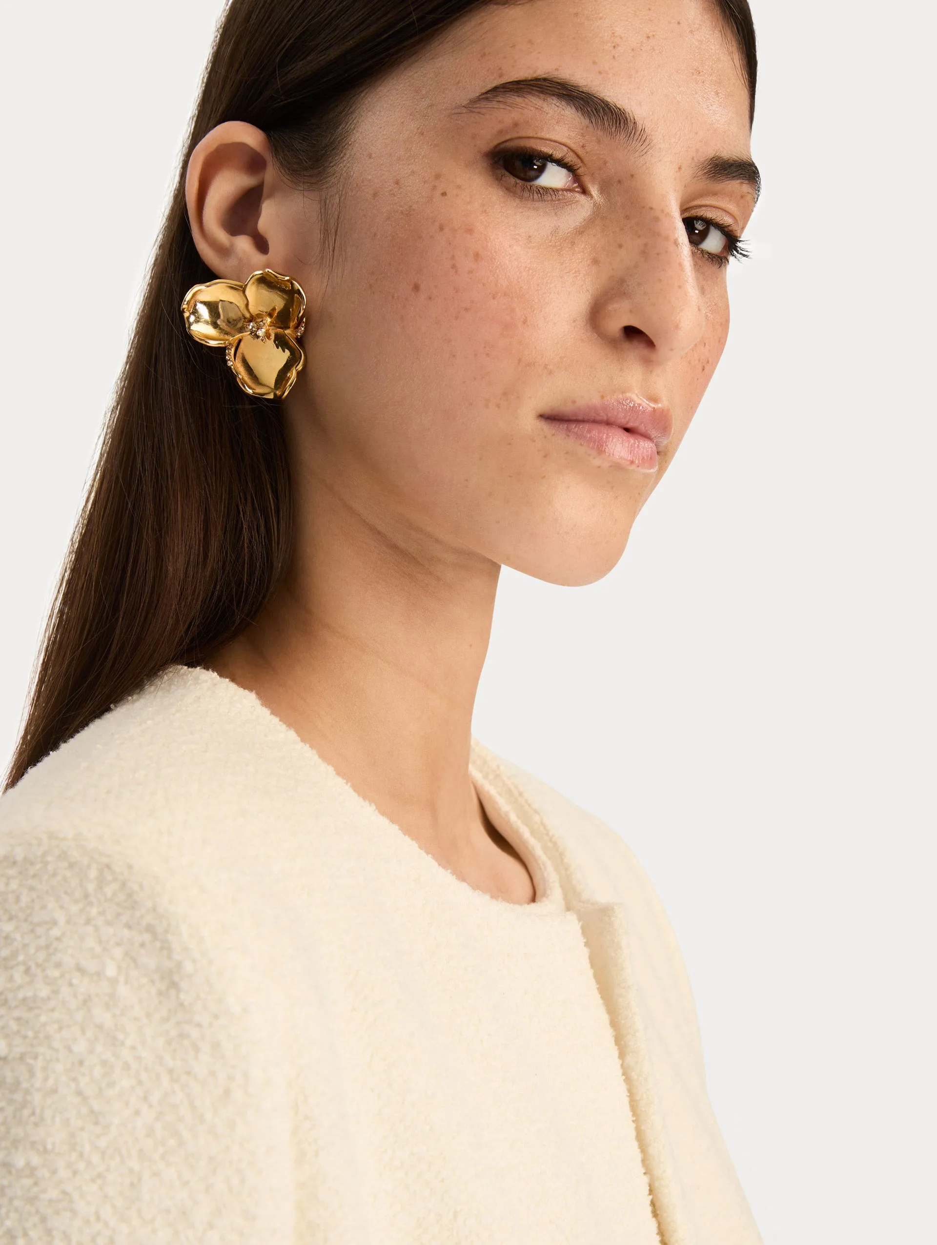 Gold Blossom Earrings sold by Oscar de la Renta product image thumbnail 3