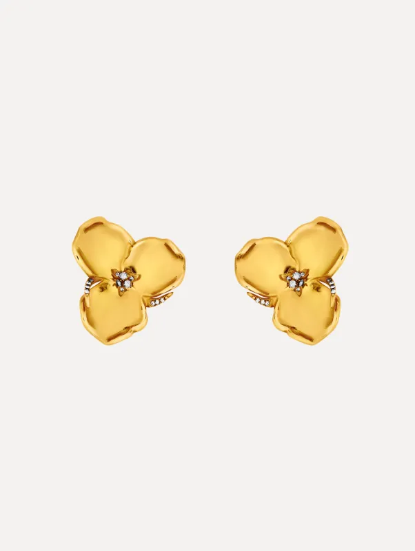 Gold Blossom Earrings sold by Oscar de la Renta