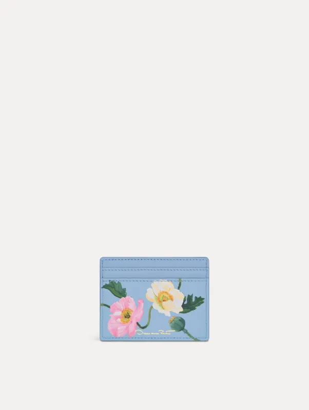 Poppy-Printed Card Case made by Oscar de la Renta
