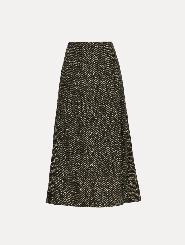 Chevron Wool Skirt sold by Oscar de la Renta