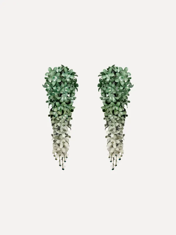 Cascading Flower Clip-On Earrings sold by Oscar de la Renta