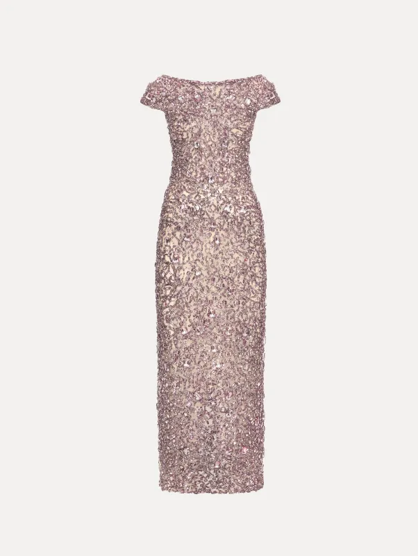 Mosaic Crystal Embroidered Gown made by Oscar de la Renta