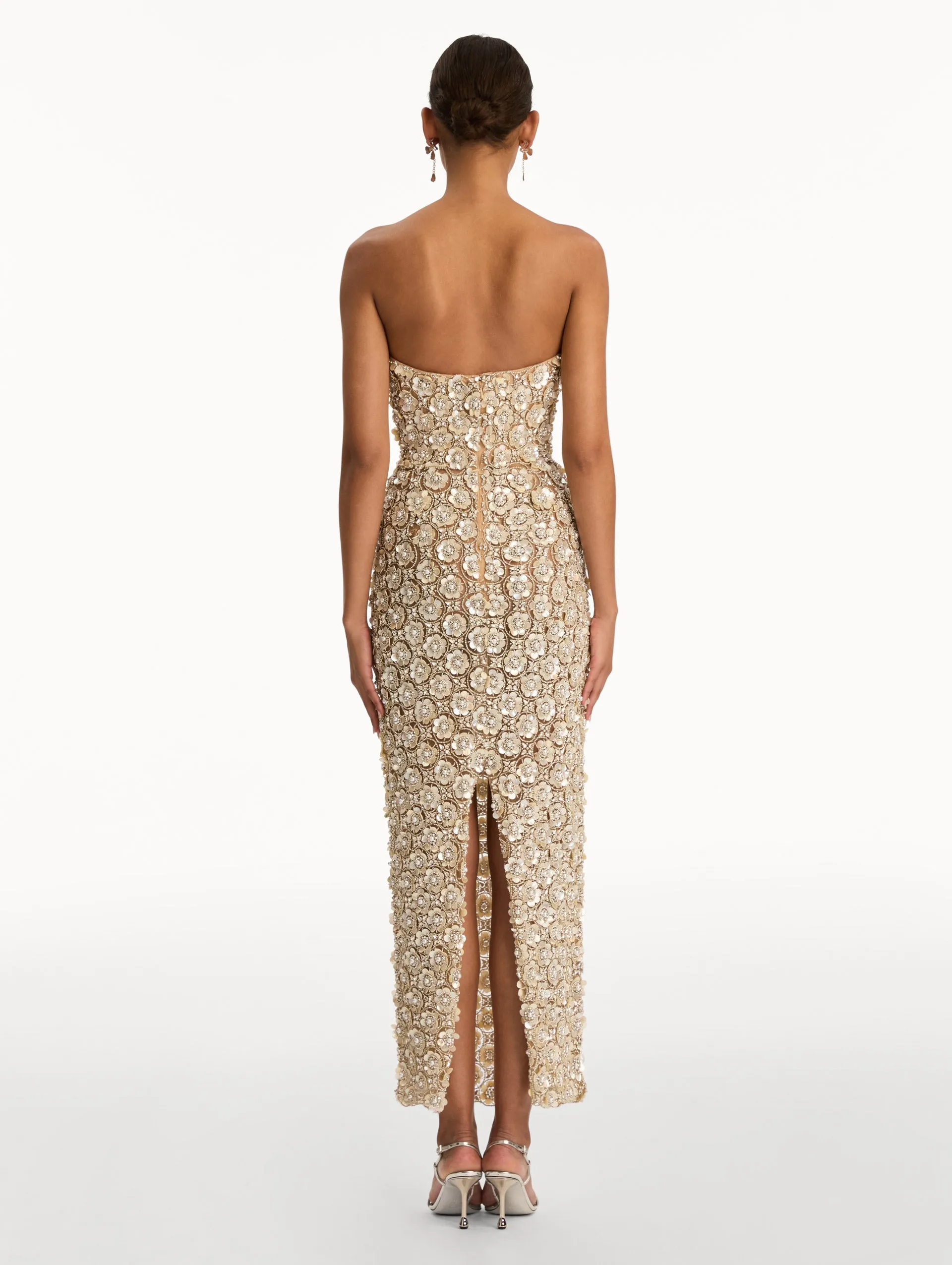 Mother of Pearl Embroidered Column Gown sold by Oscar de la Renta product image thumbnail 3