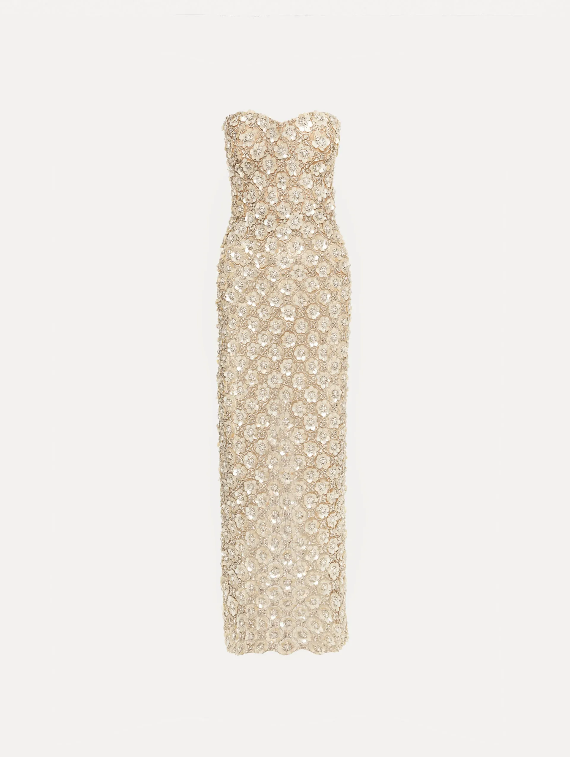 Mother of Pearl Embroidered Column Gown sold by Oscar de la Renta