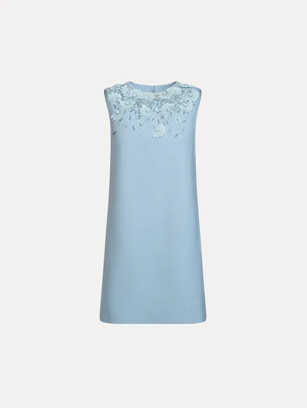 Peony Sequin and Raffia Embroidered Shift Dress sold by Oscar de la Renta