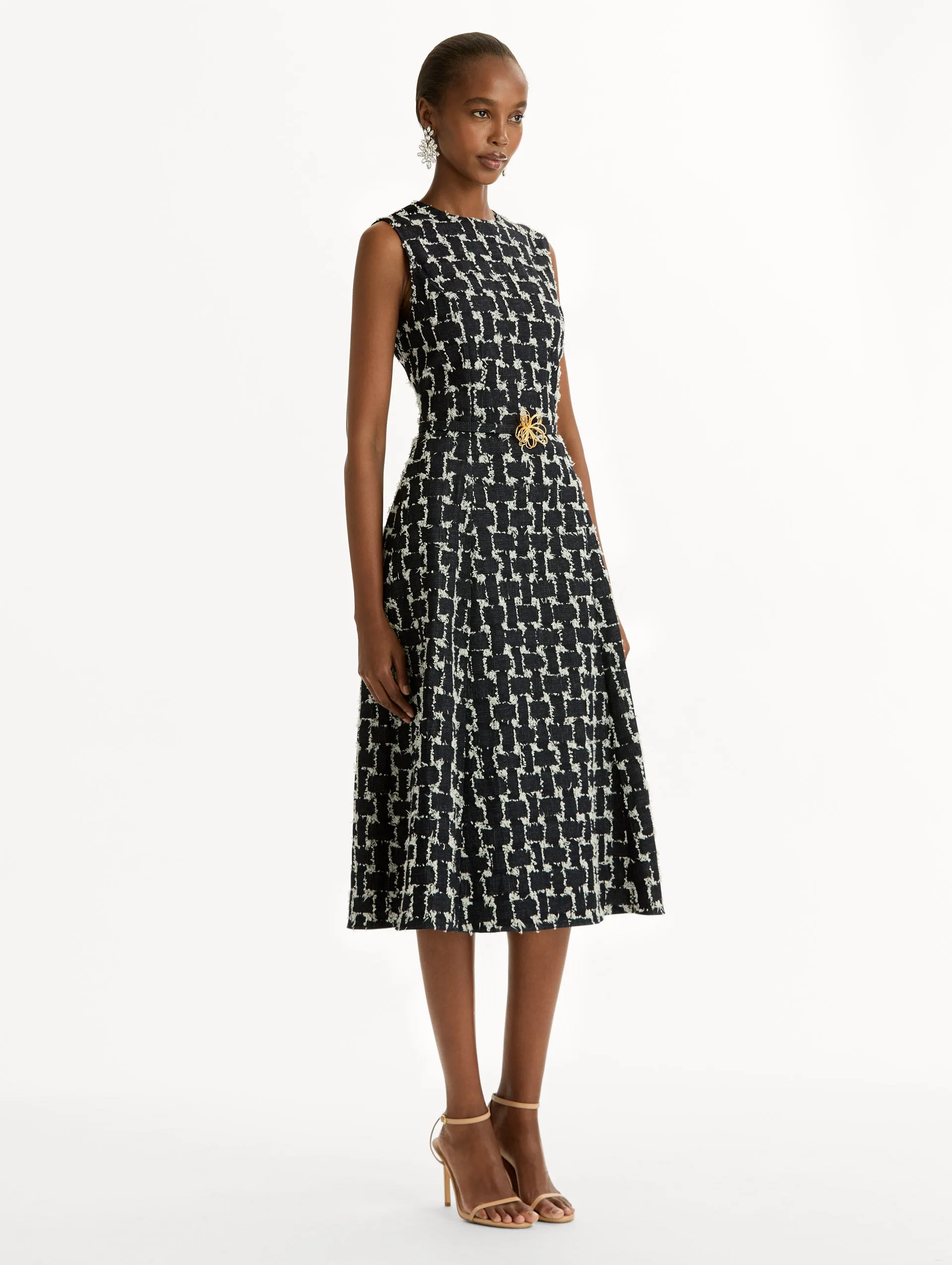 Woven Denim Jacquard Midi Dress sold by Oscar de la Renta product image thumbnail 4