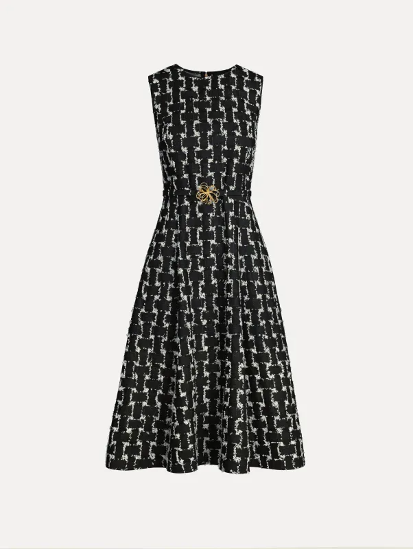 Woven Denim Jacquard Midi Dress sold by Oscar de la Renta