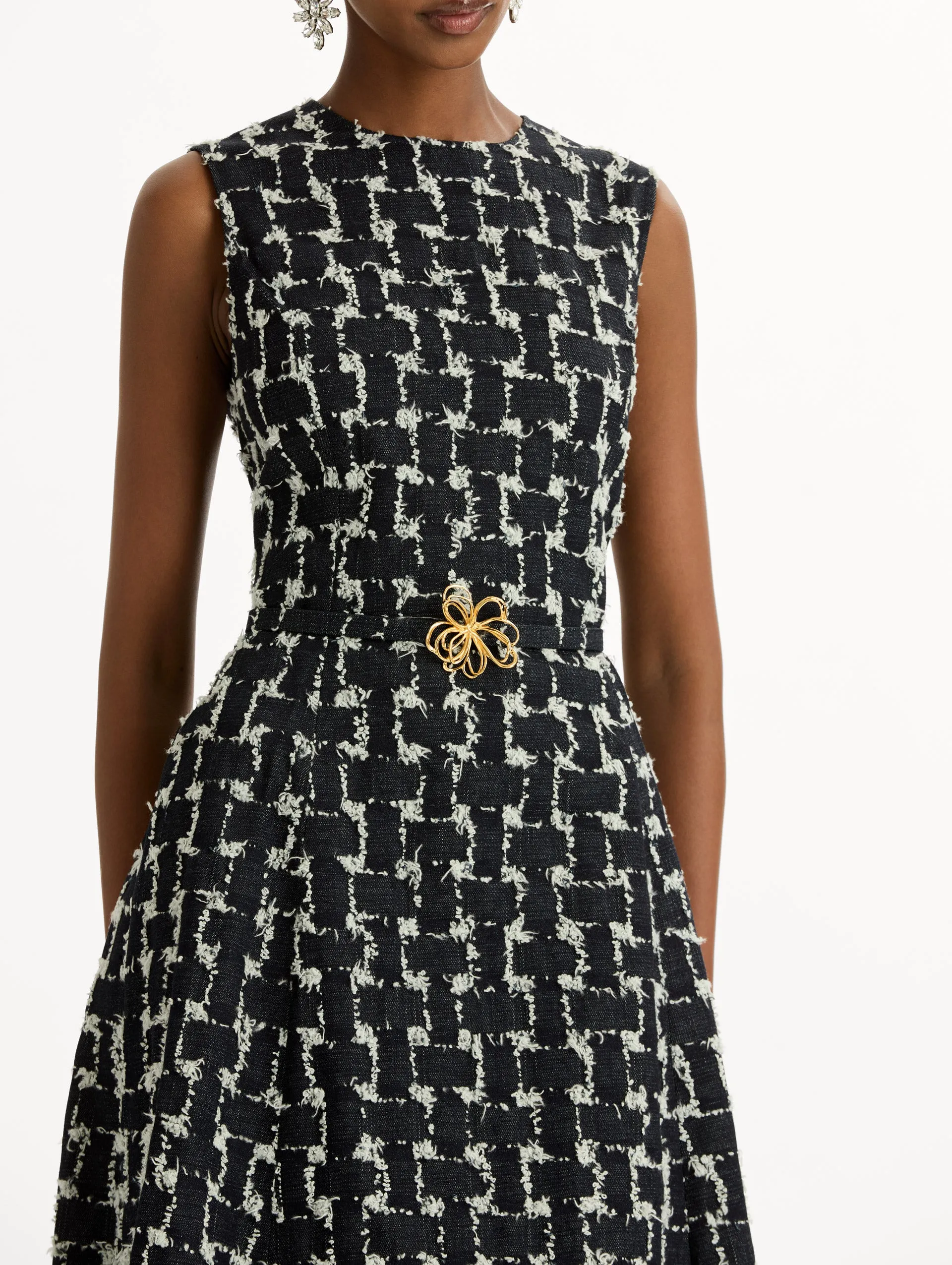 Woven Denim Jacquard Midi Dress sold by Oscar de la Renta product image thumbnail 5