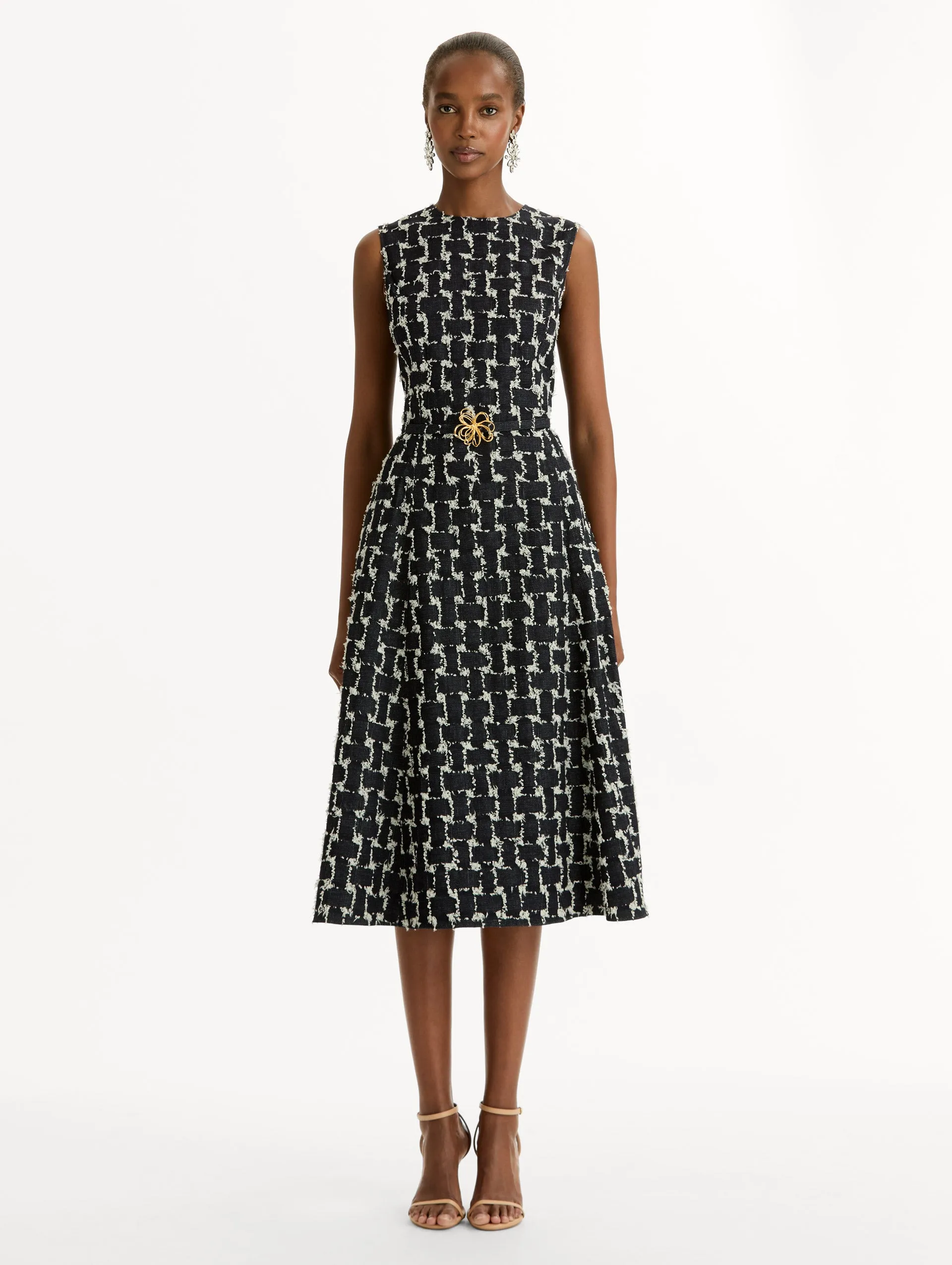 Woven Denim Jacquard Midi Dress sold by Oscar de la Renta product image thumbnail 2