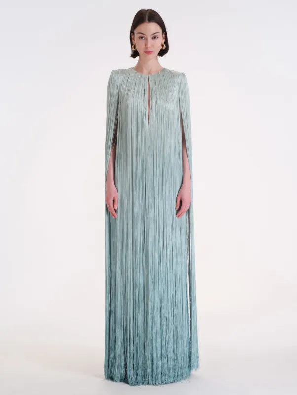 Ombré Silk Fringe Caftan made by Oscar de la Renta