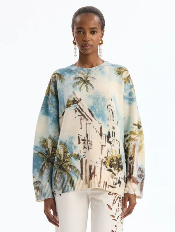 Dominican Landscape Pullover sold by Oscar de la Renta