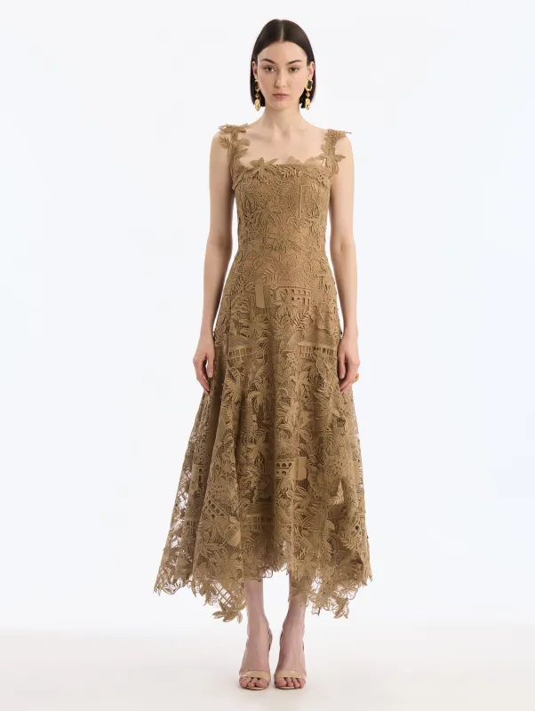 Dominican Republic Toile Guipure Dress made by Oscar de la Renta