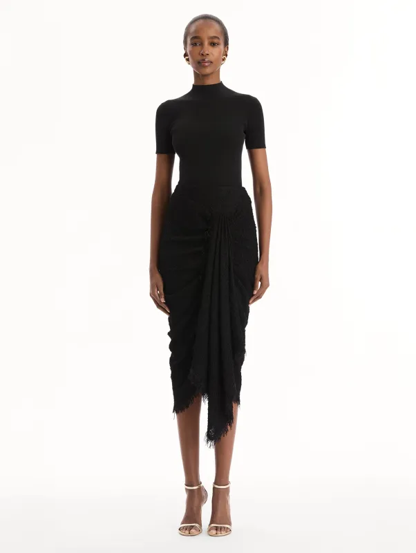Draped Bouclé Skirt made by Oscar de la Renta