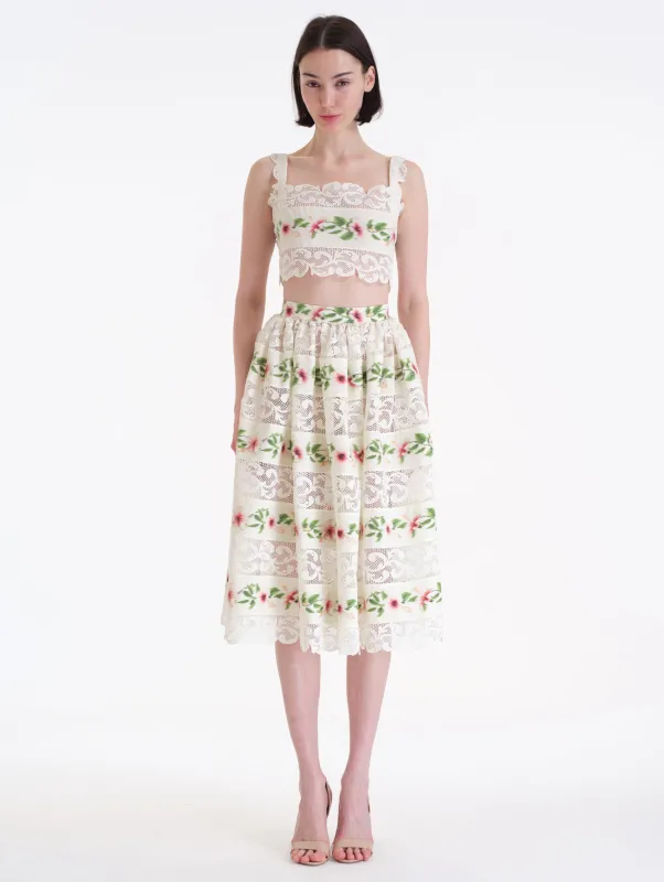 Chiné Hibiscus Striped Cotton Poplin Blouse sold by Oscar de la Renta