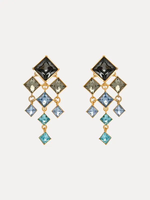 Square-Cut Chandelier Clip-On Earrings sold by Oscar de la Renta