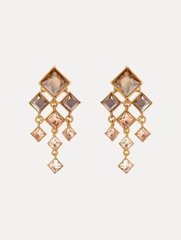 Square-Cut Chandelier Clip-On Earrings sold by Oscar de la Renta