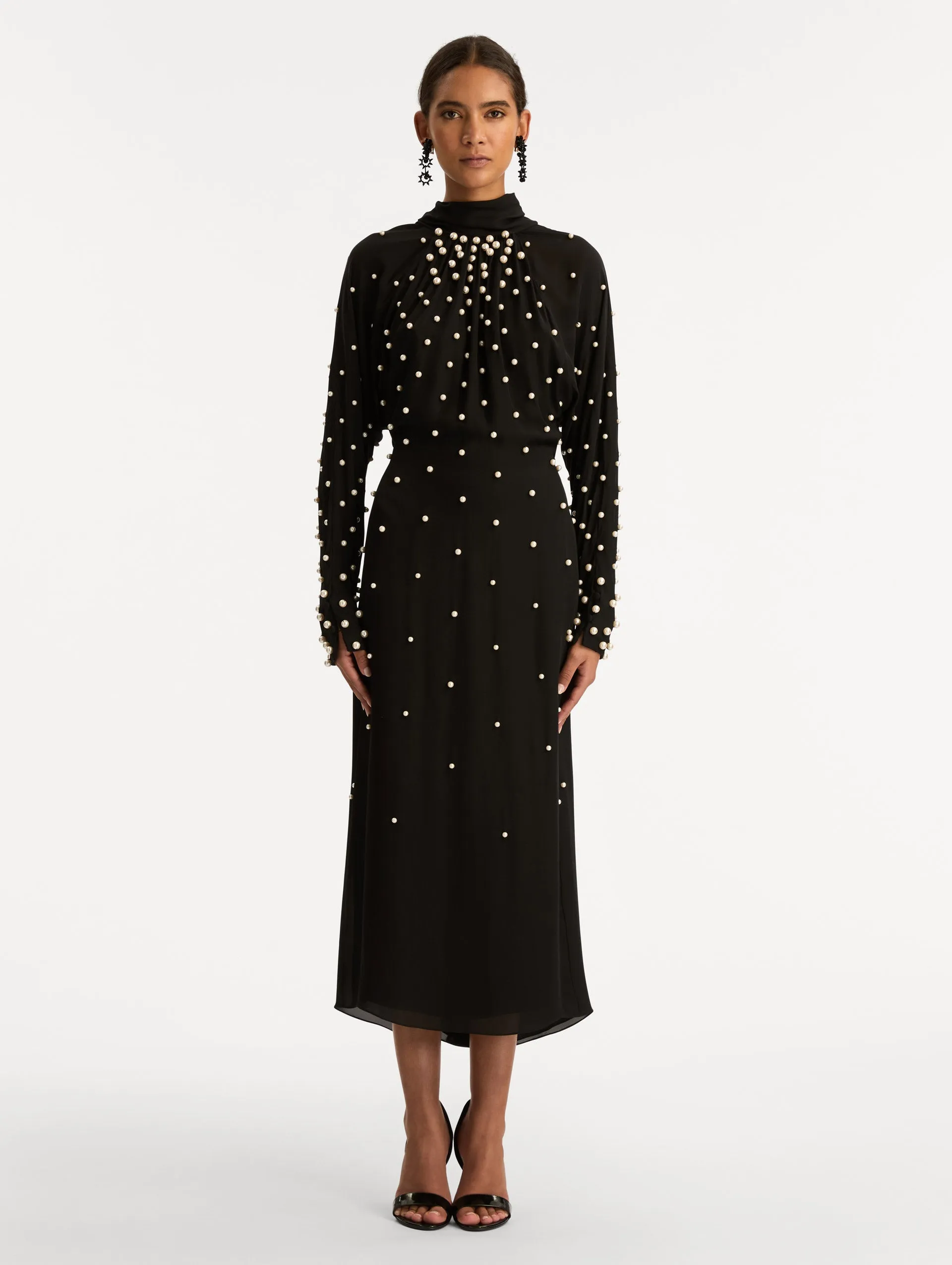 Pearl Cluster Georgette Dress sold by Oscar de la Renta product image thumbnail 2