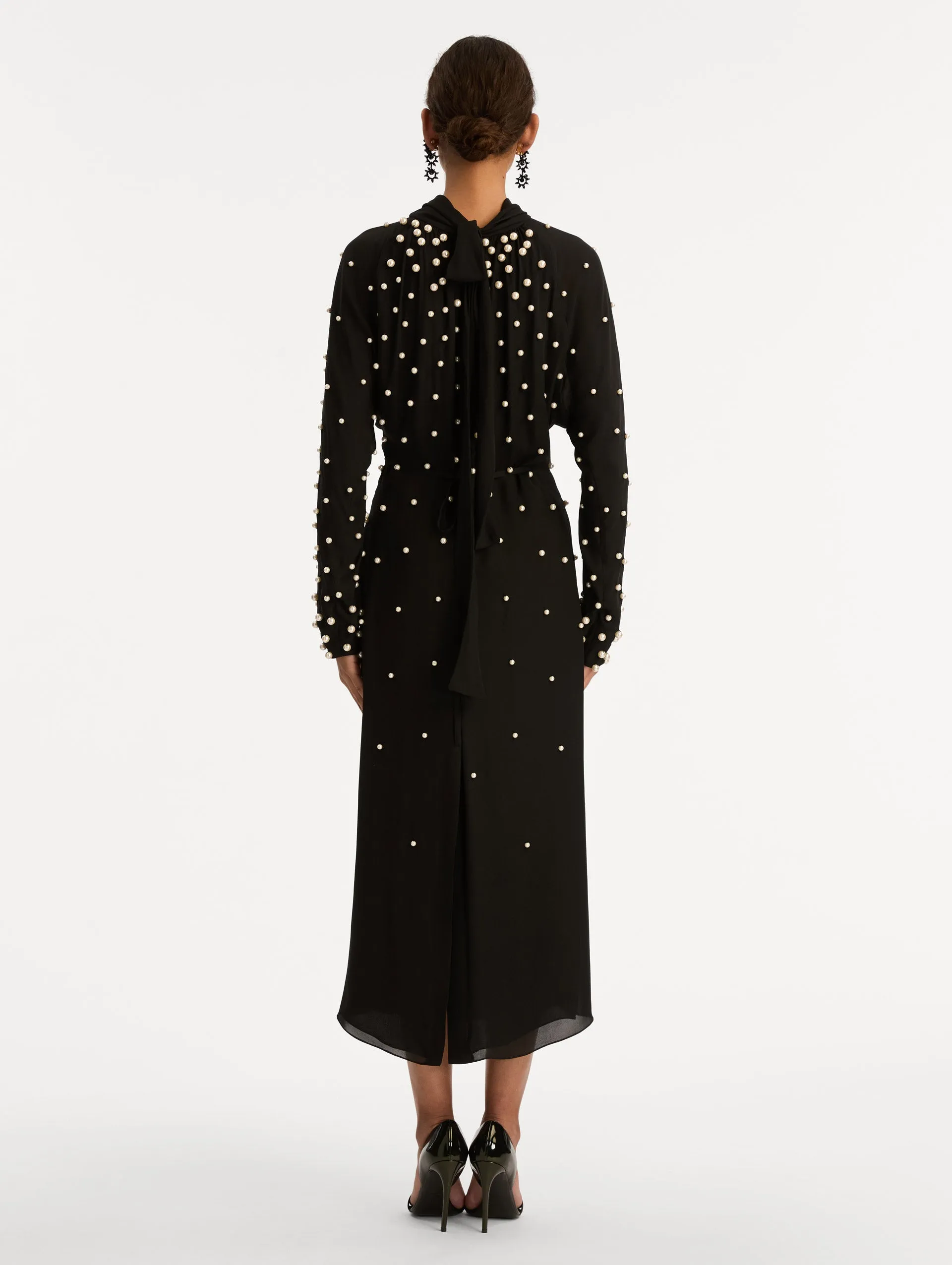 Pearl Cluster Georgette Dress sold by Oscar de la Renta product image thumbnail 3