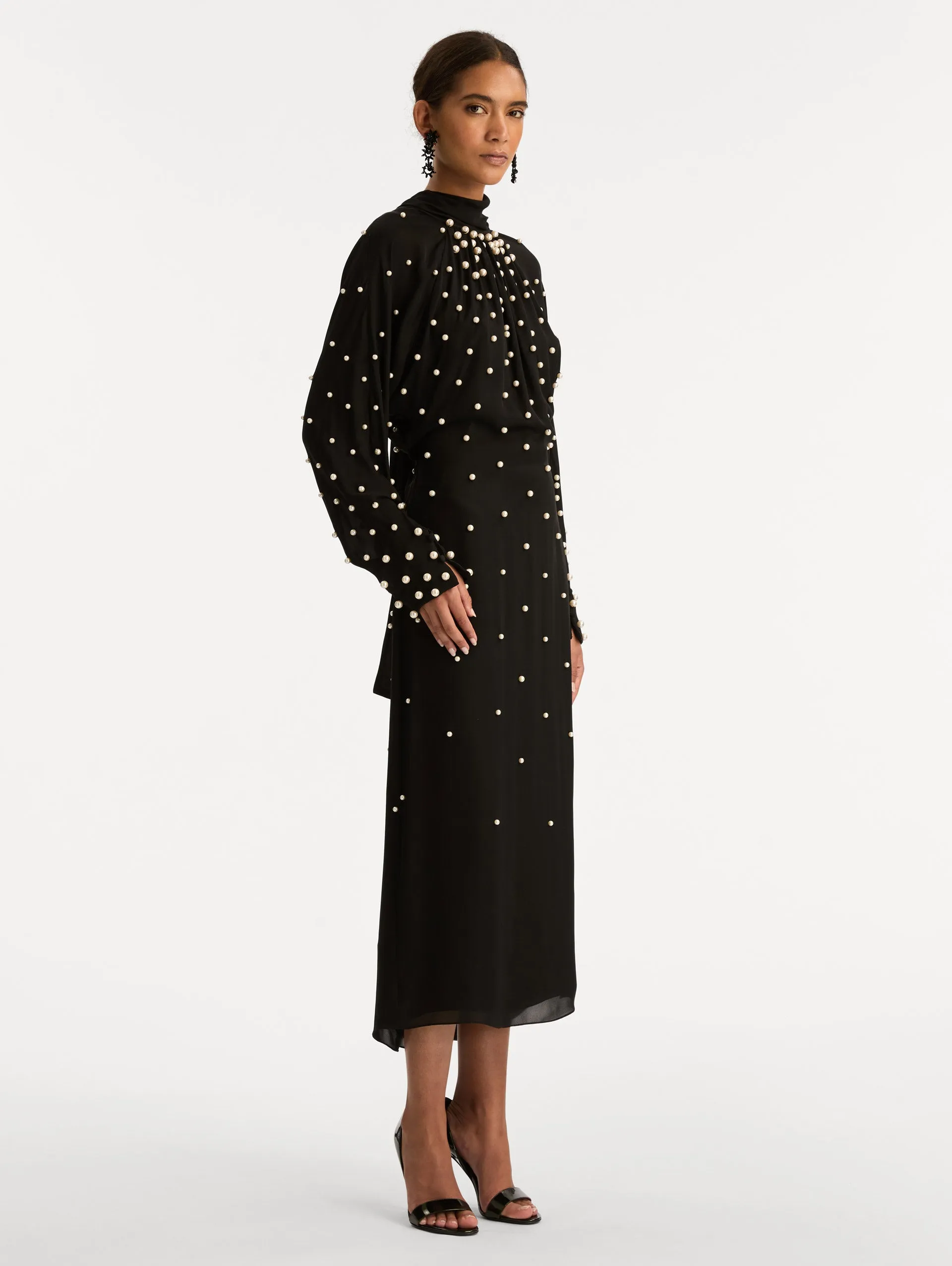 Pearl Cluster Georgette Dress sold by Oscar de la Renta product image thumbnail 4