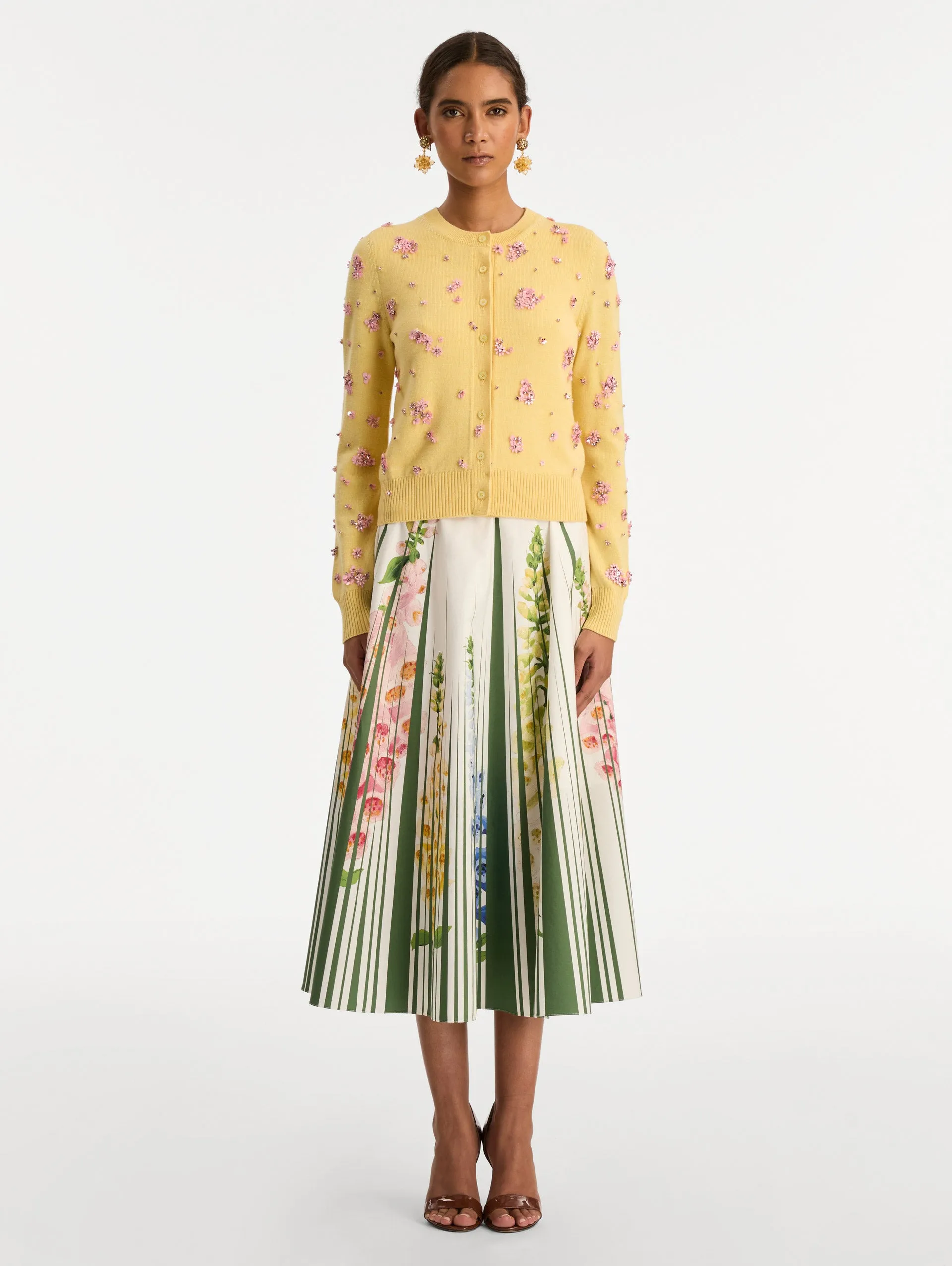 Crystal Cluster Embroidered Cardigan sold by Oscar de la Renta product image thumbnail 3