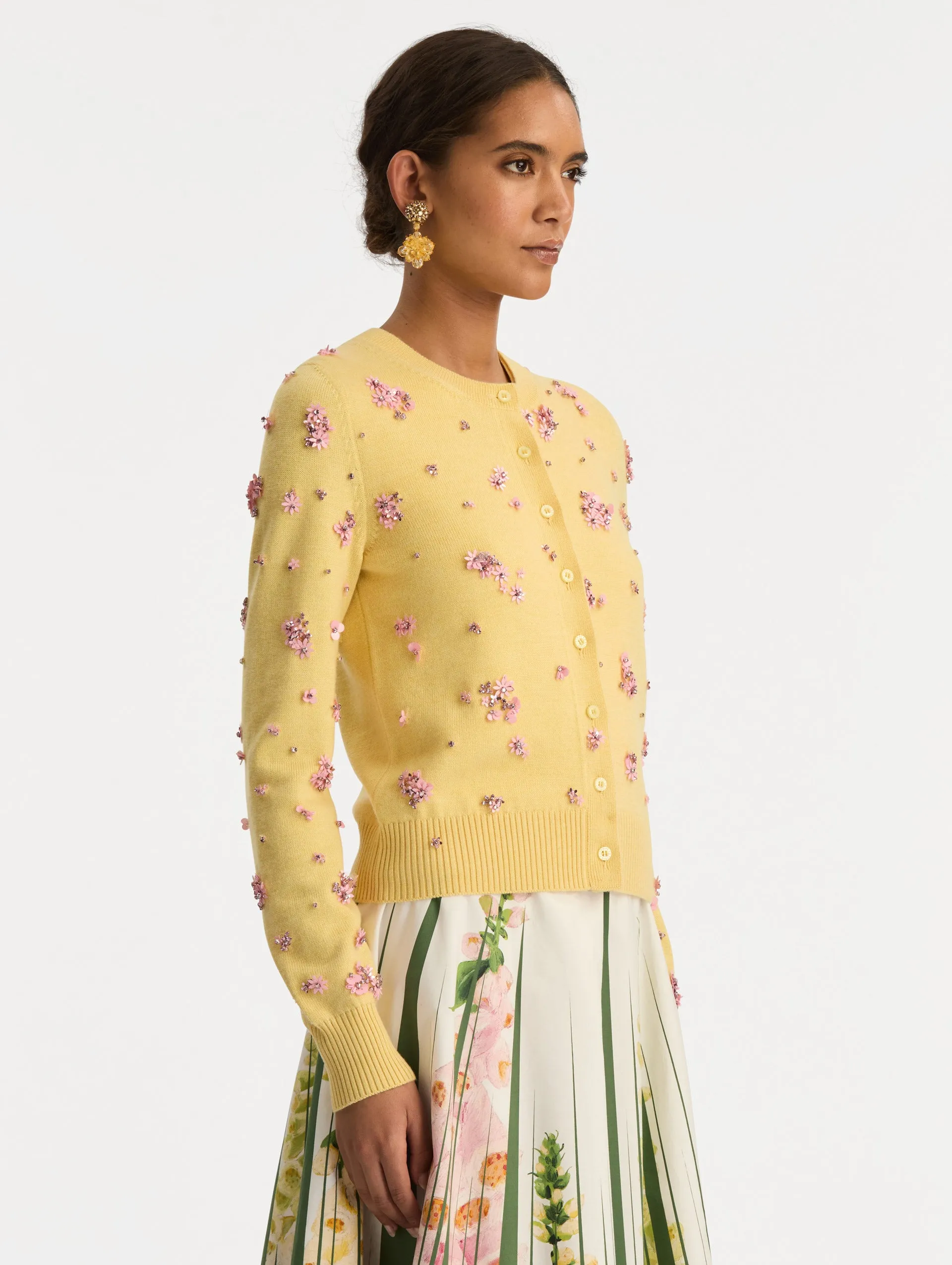 Crystal Cluster Embroidered Cardigan sold by Oscar de la Renta product image thumbnail 5