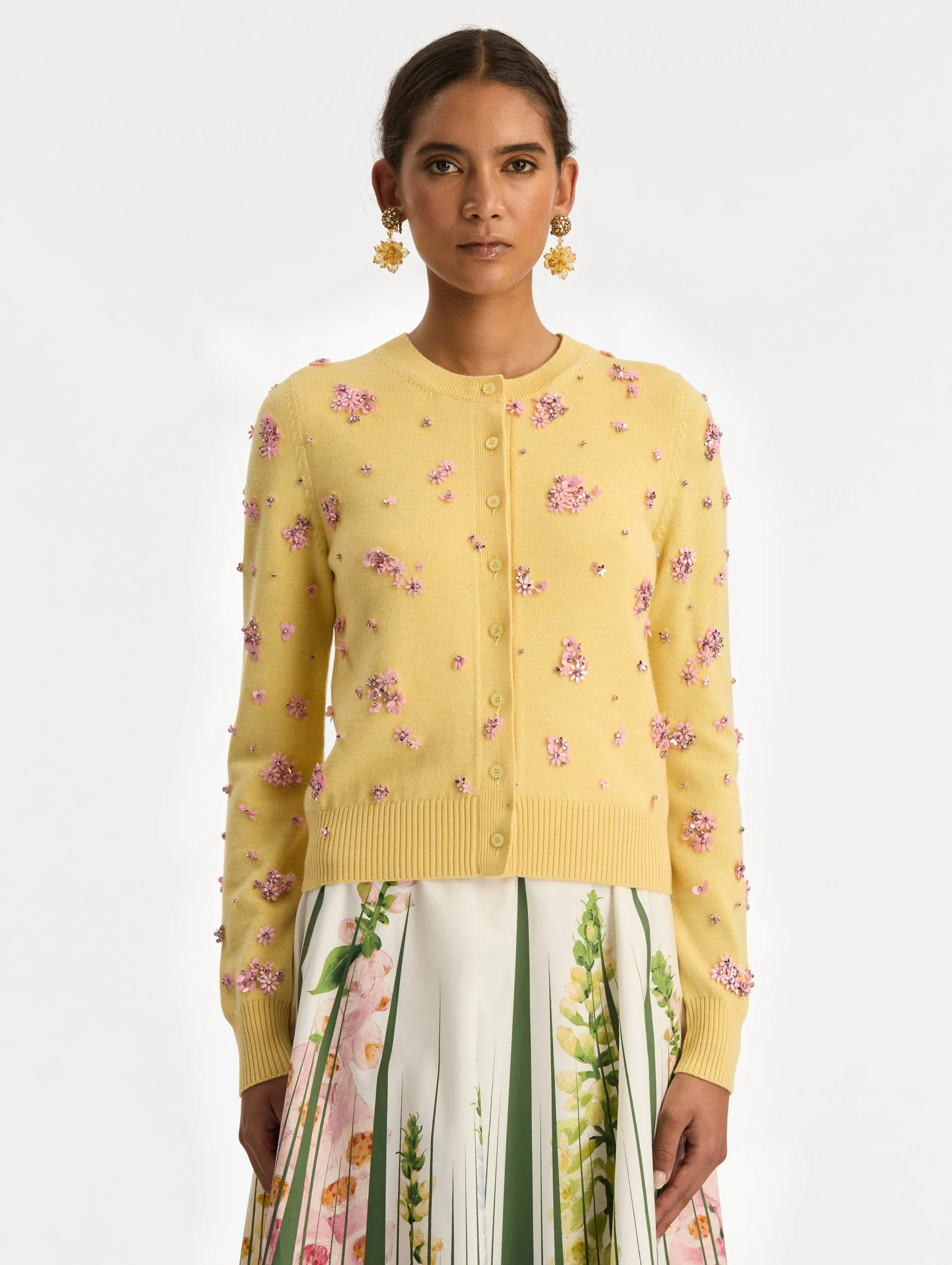Crystal Cluster Embroidered Cardigan sold by Oscar de la Renta product image thumbnail 2